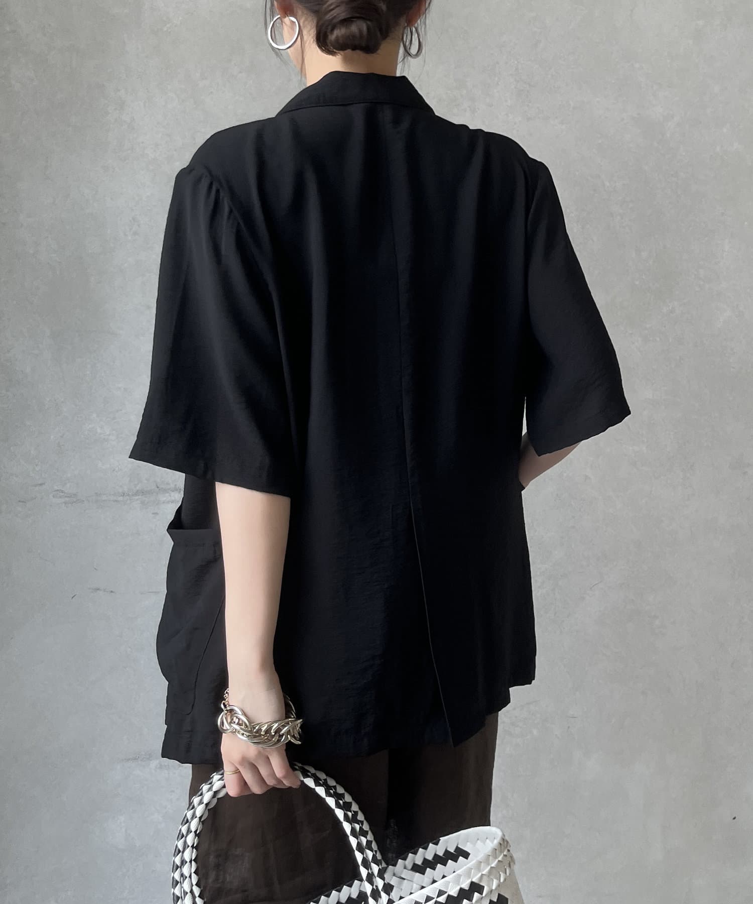 DOUDOU(ドゥドゥ) 【WEB限定】レーヨンナイロンヴィンテージ半袖ジャケット