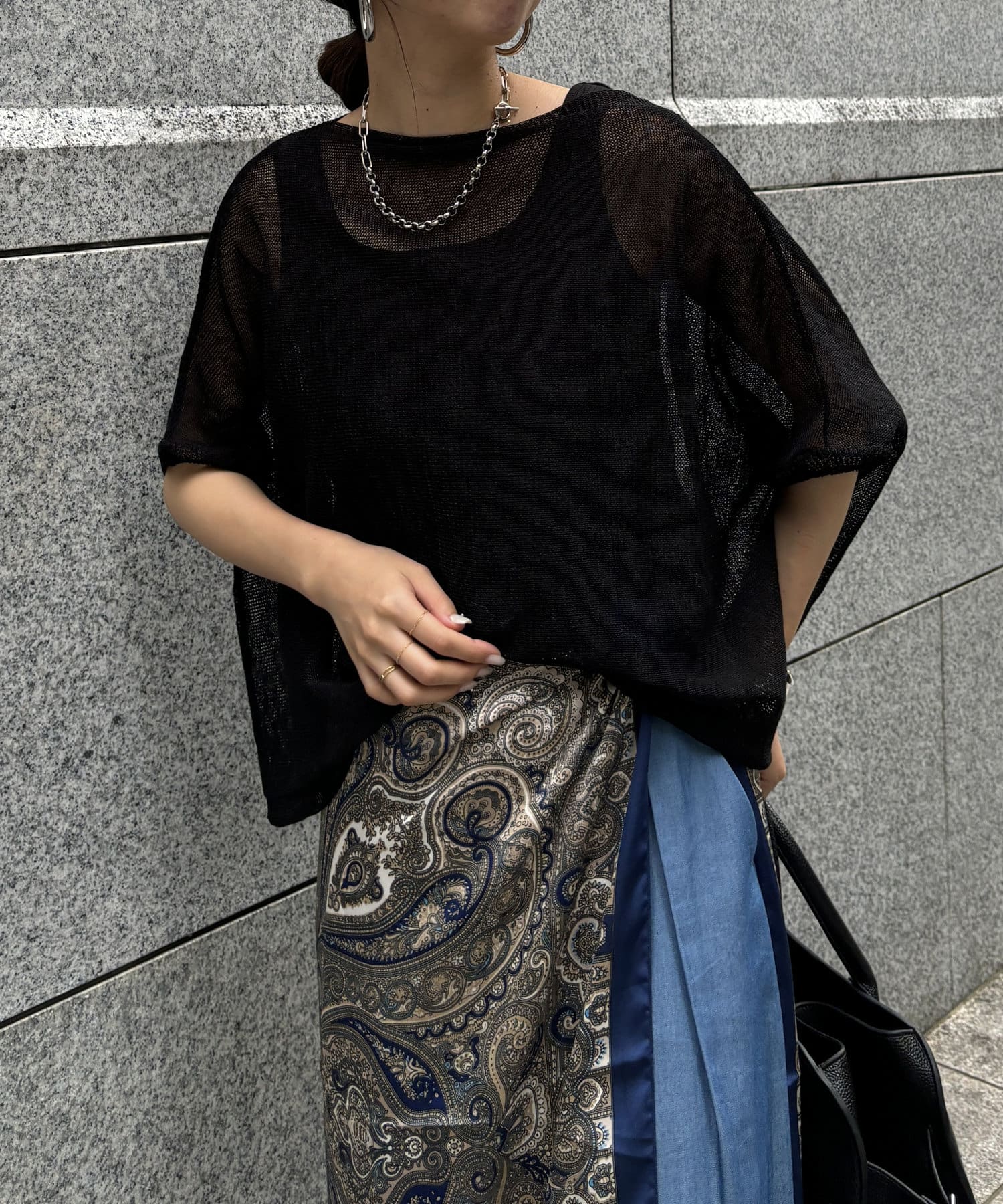 DOUDOU(ドゥドゥ) 【WEB限定】コットンストローヤーンプルオーバー