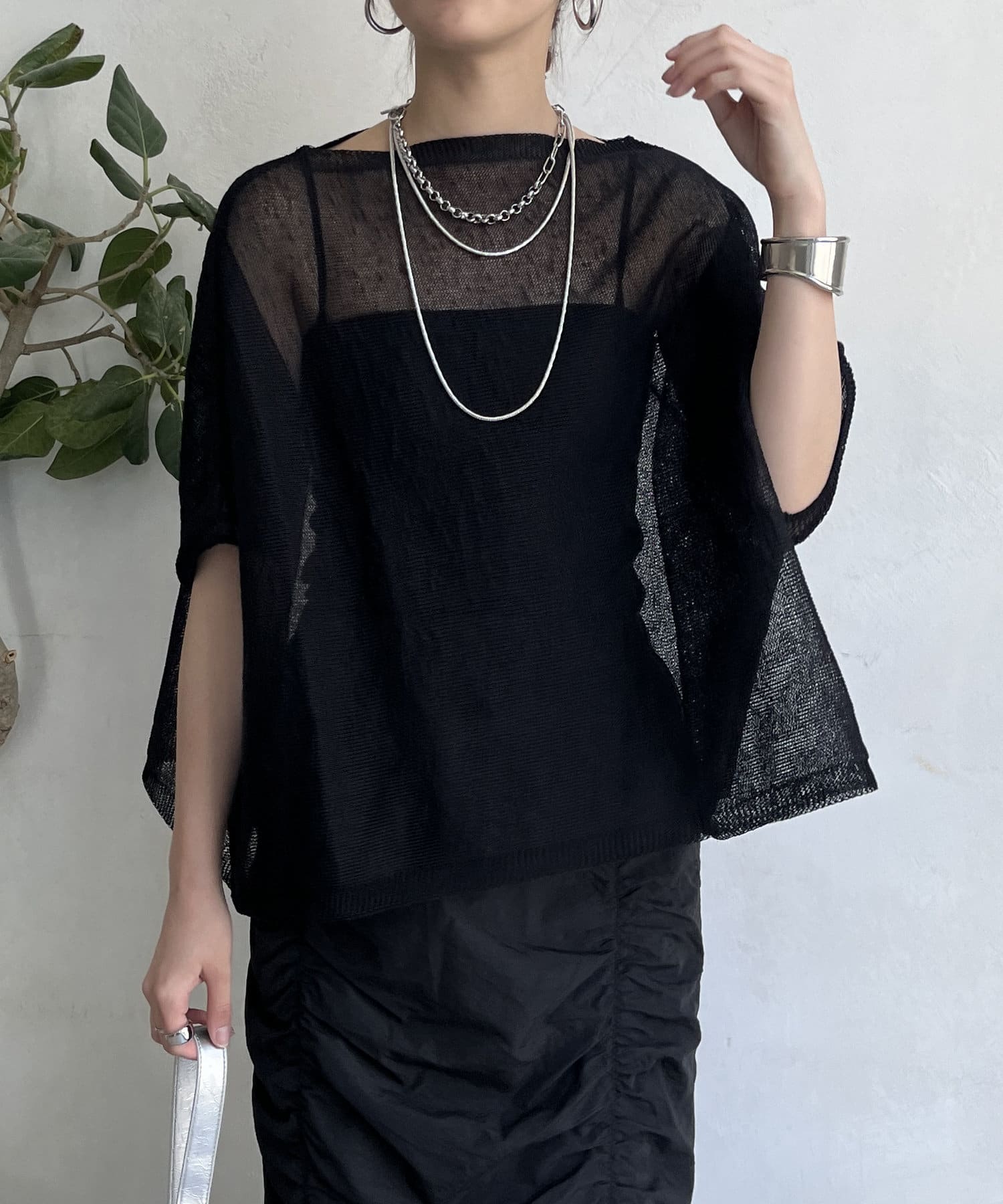 DOUDOU(ドゥドゥ) 【WEB限定】コットンストローヤーンプルオーバー