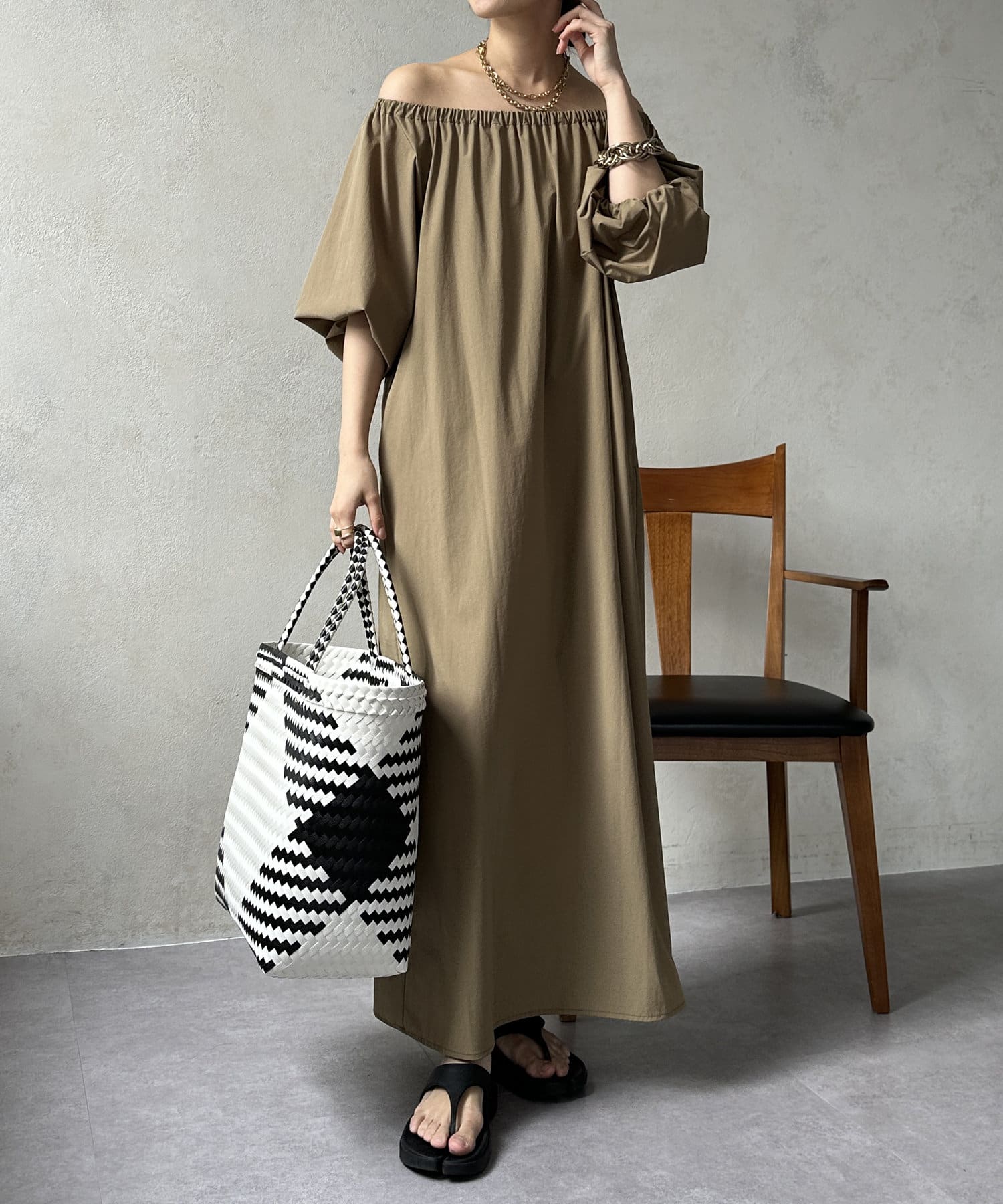 DOUDOU(ドゥドゥ) 【WEB限定】接触冷感2WAYオフショルワンピース