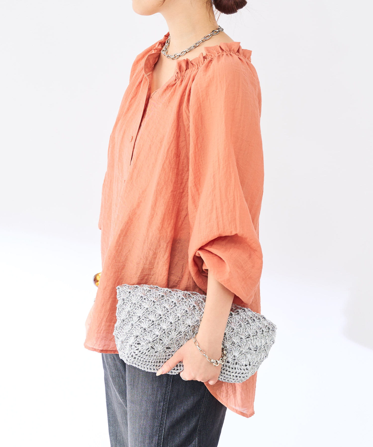【あっちゃん】☆美品☆PAR ICI ウェーブボイルスナップブラウス あっちゃん様専用】☆美品☆PAR ICI ウェーブボイルスナップブラウス