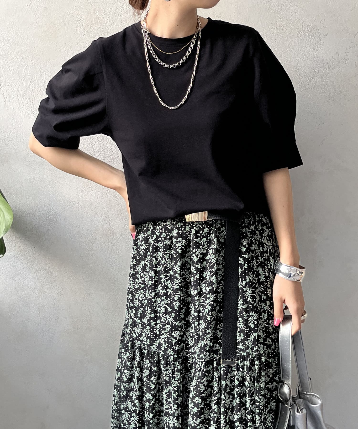 DOUDOU(ドゥドゥ) 【WEB限定】パフスリーブミニマルTEE