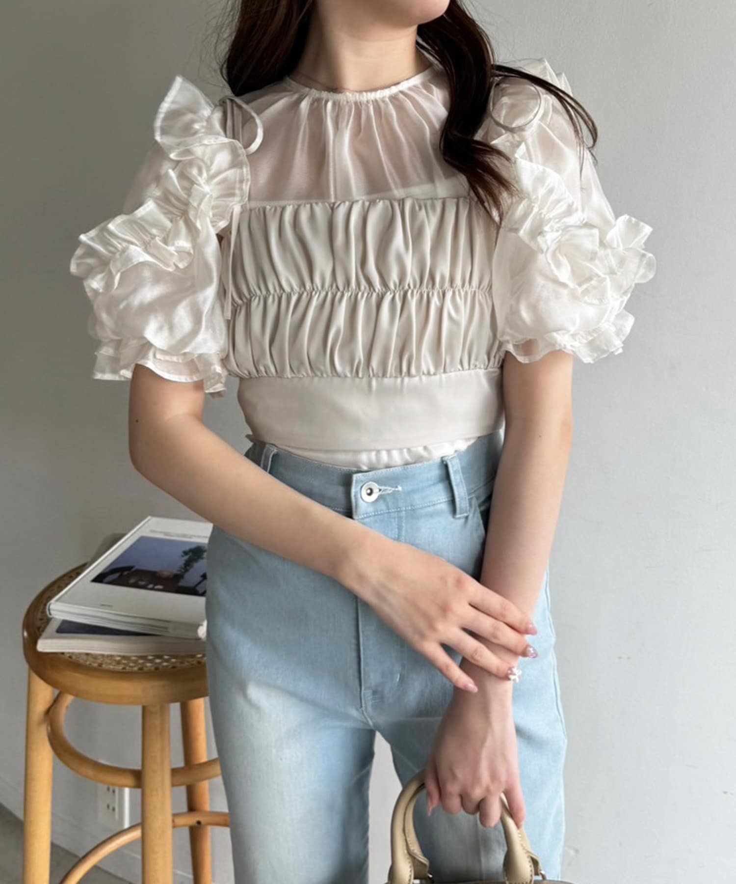 Heve)大人気チューリップブラウスへイヴ