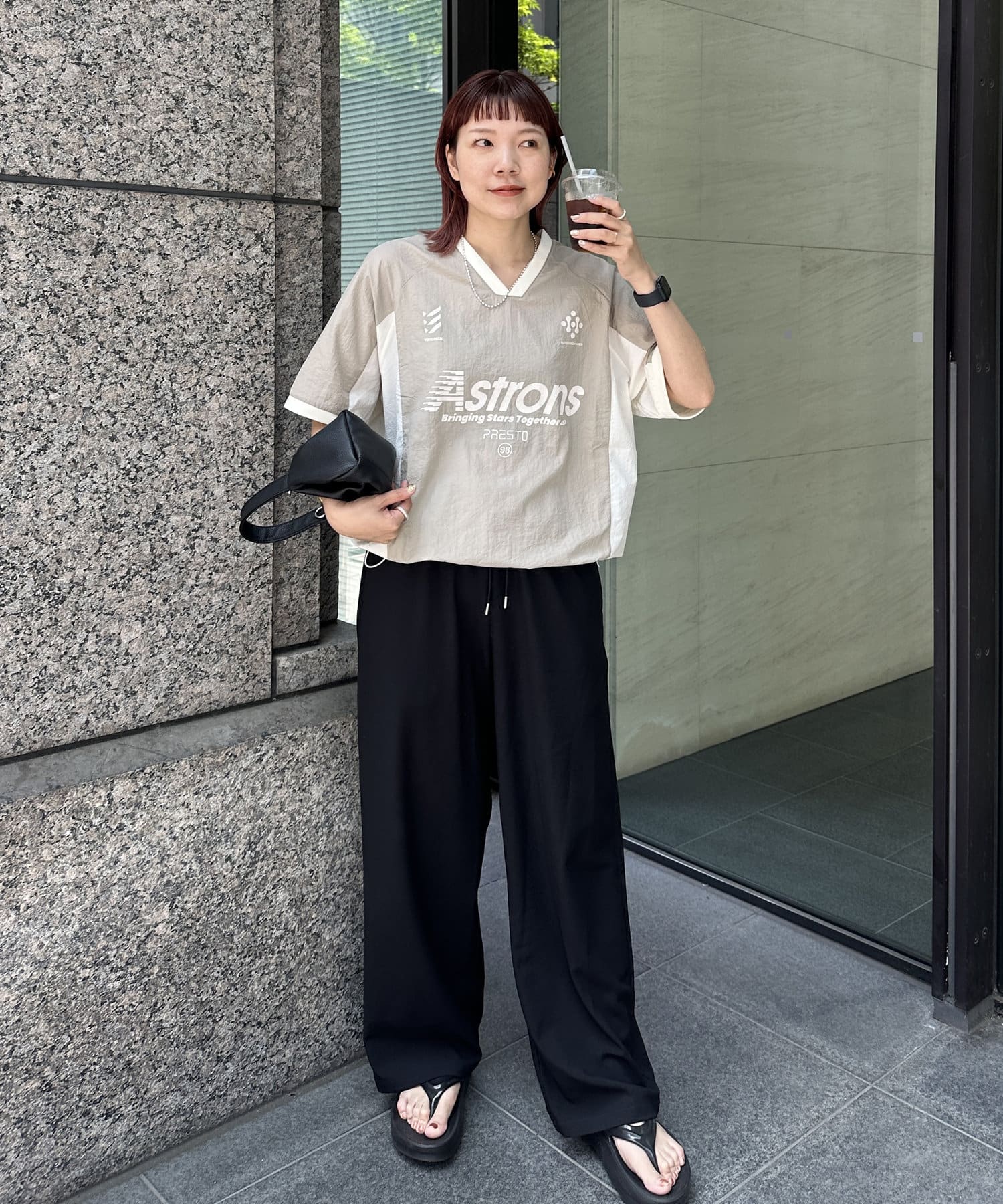 DISCOAT(ディスコート) 【ユニセックス】配色ナイロン半袖スウェットシャツ《WEB限定》