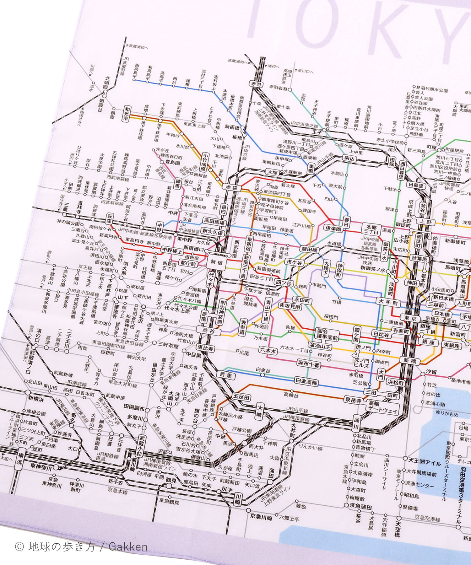 3COINS(スリーコインズ) 路線図ハンカチ／地球の歩き方