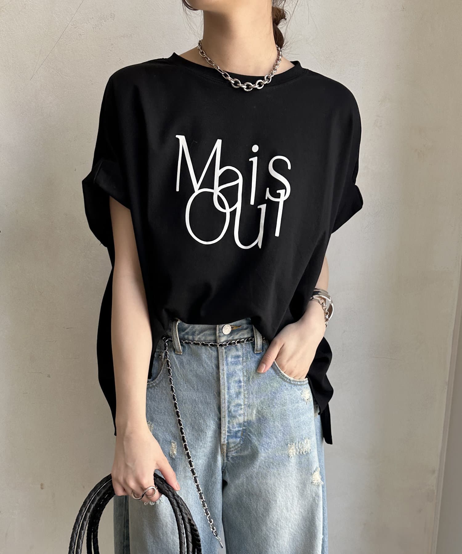DOUDOU(ドゥドゥ) 【WEB限定】ロゴミックスフロッキープリントTEE