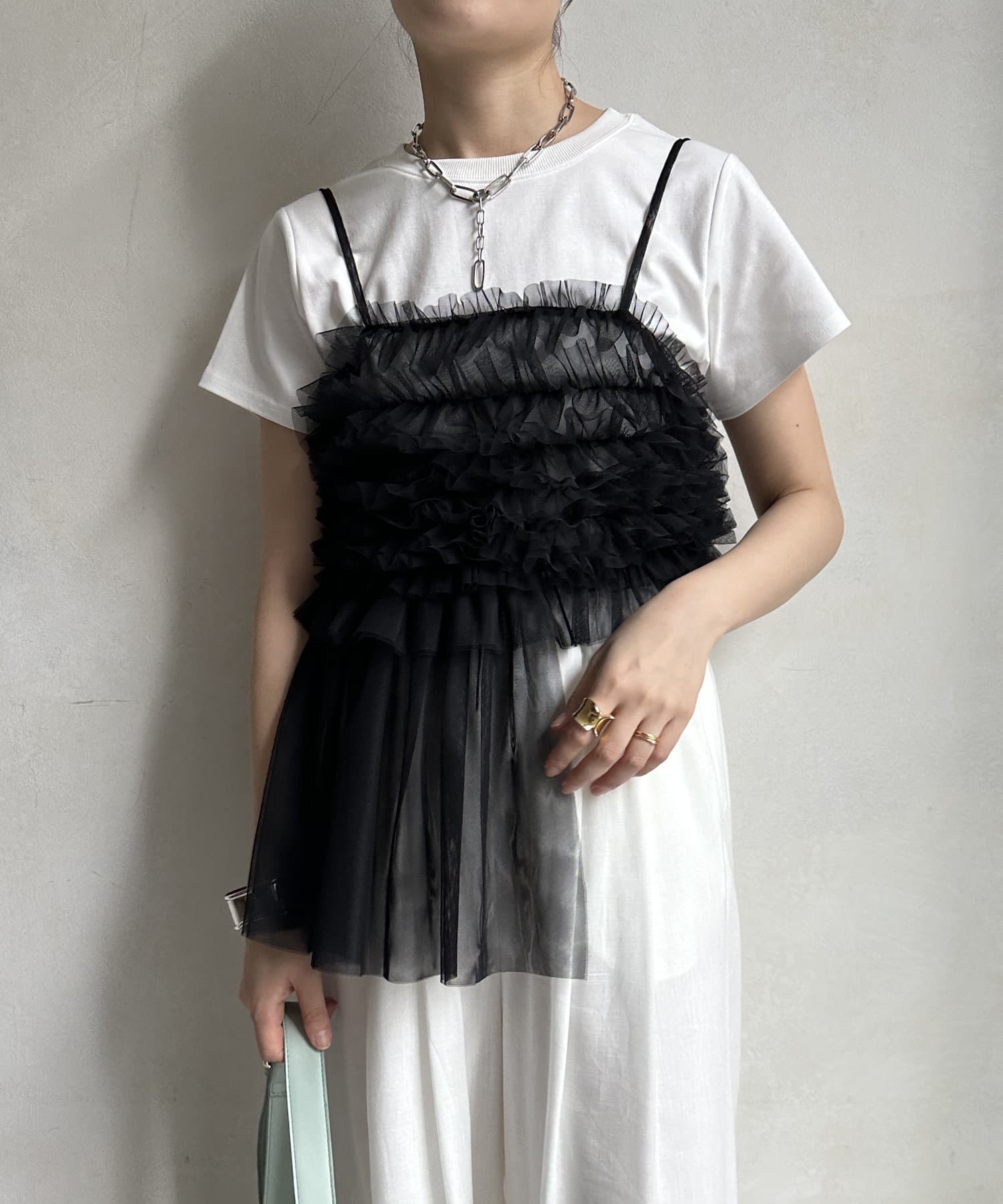 DOUDOU(ドゥドゥ) 【WEB限定】チュールビスチェTEE