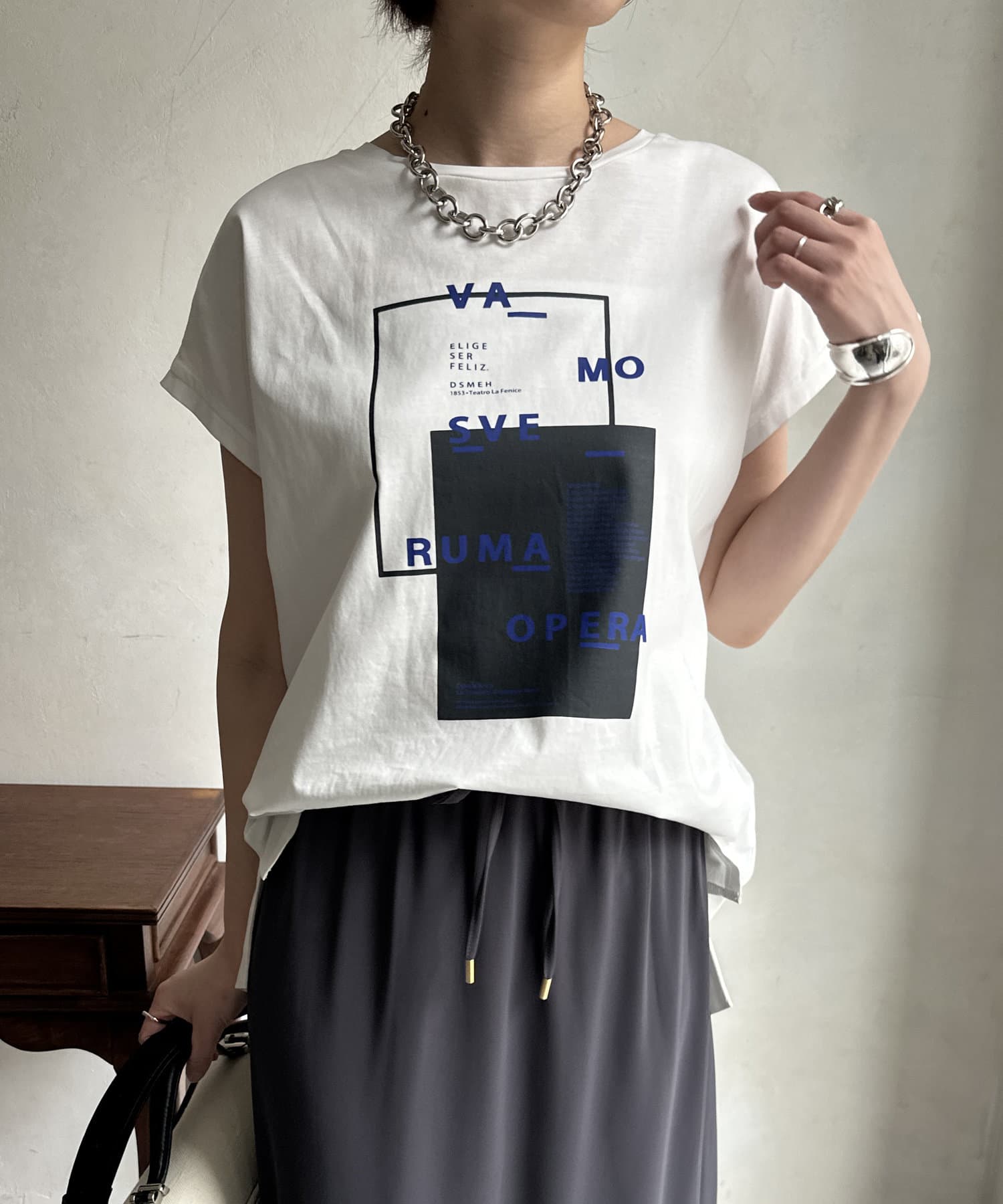 WEB限定】裾チュールフレンチロゴTEE | DOUDOU(ドゥドゥ)レディース