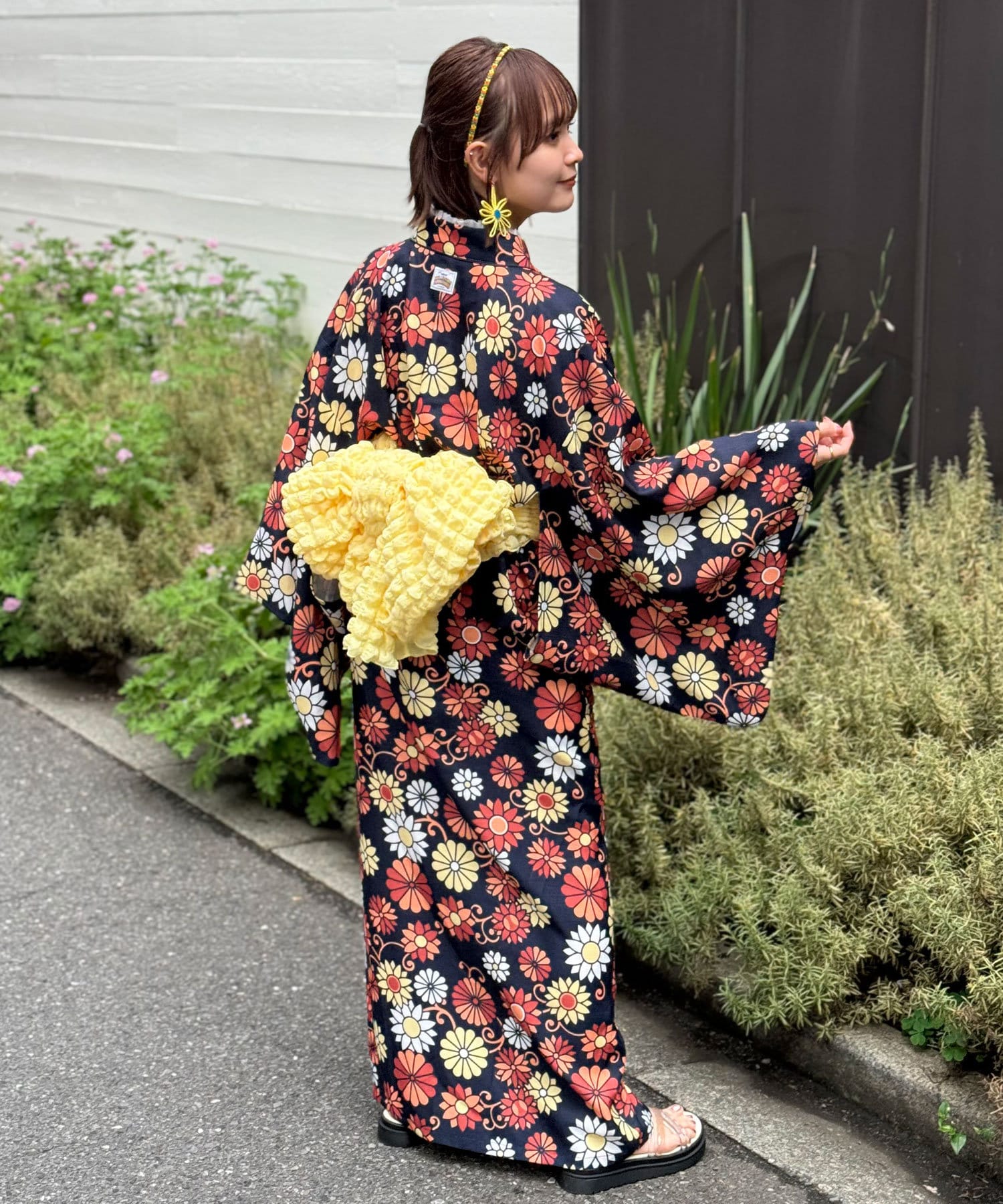 axes femme アクシーズファム　オリジナル　フラワー柄　浴衣　3点セット axes femme アクシーズファム オリジナル フラワー柄 浴衣 3点セット