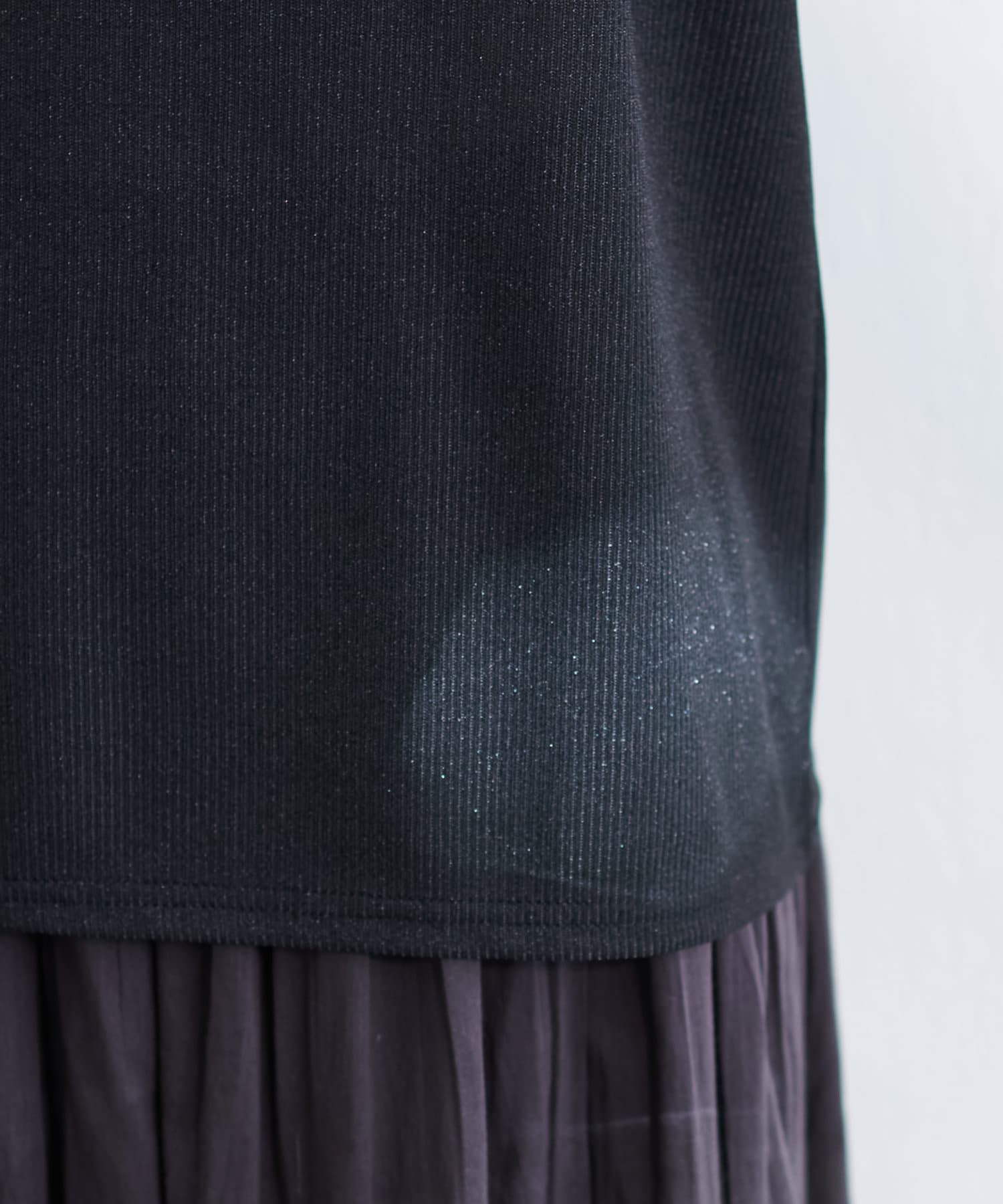 natural couture(ナチュラルクチュール) シアーラメテレコボリューム袖TOPS