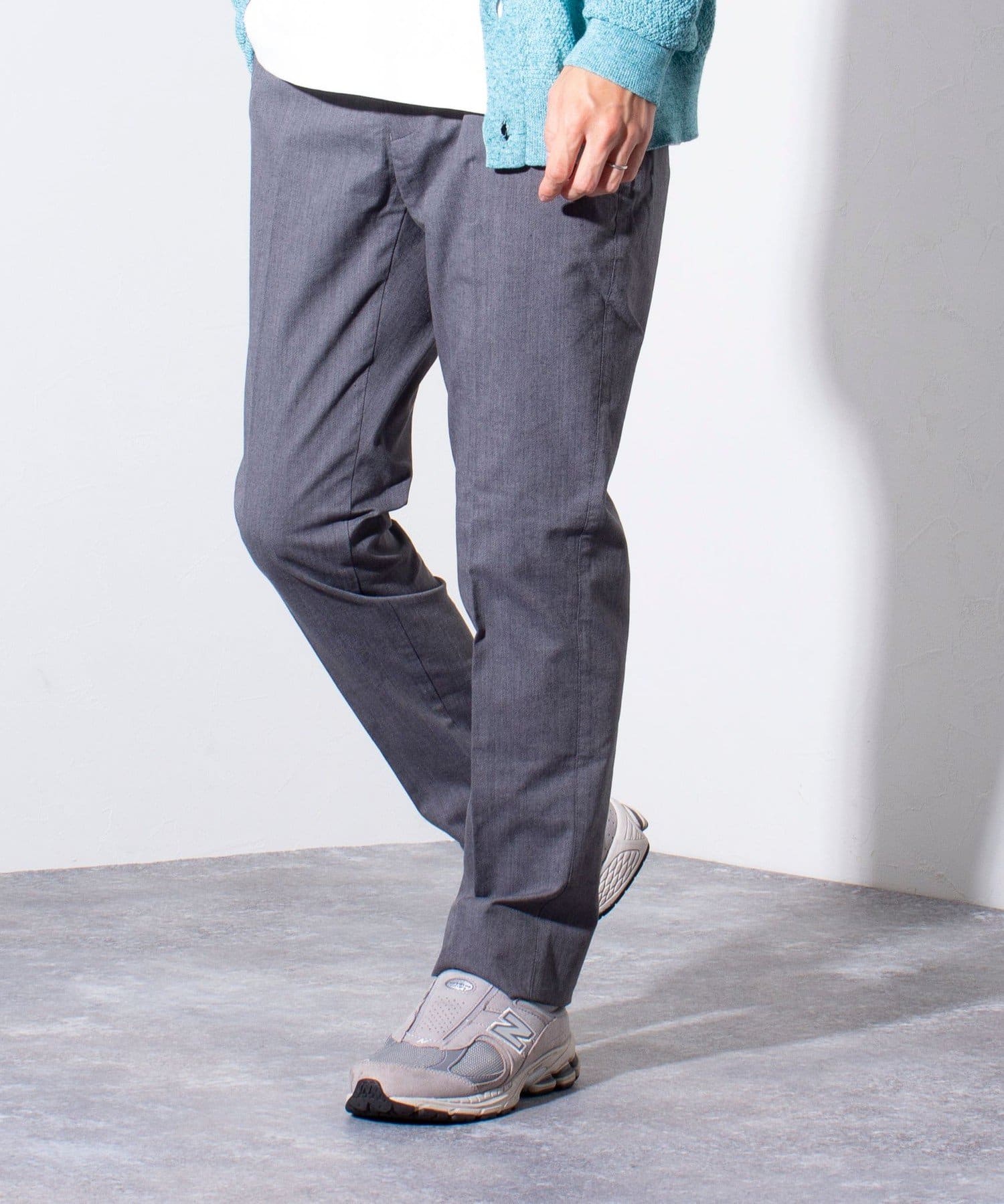 FREDY & GLOSTER(フレディ アンド グロスター) 【GLOSTER】綿麻 COOLMAX スリムフィットパンツ ツイルスラックス