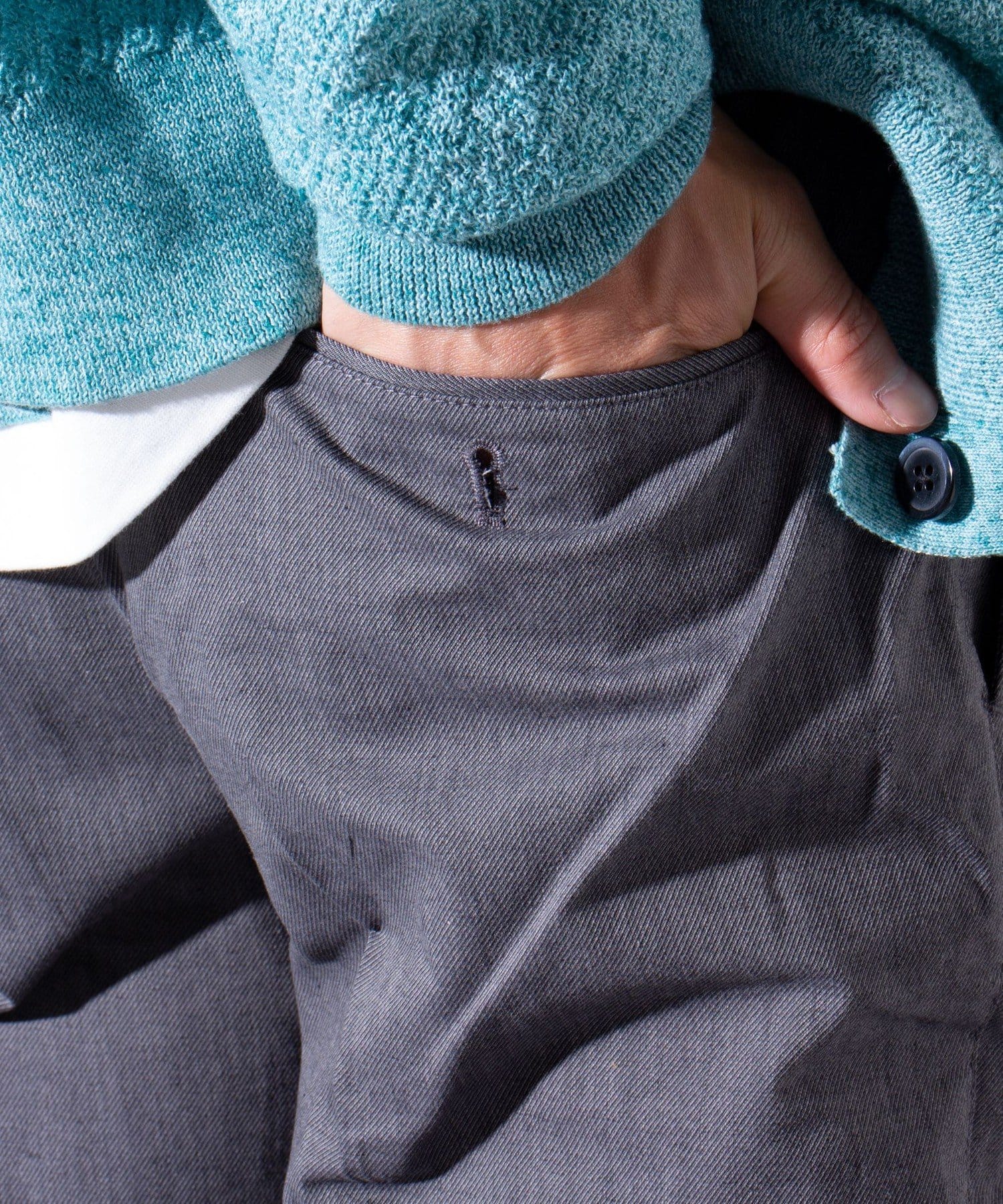 FREDY & GLOSTER(フレディ アンド グロスター) 【GLOSTER】綿麻 COOLMAX スリムフィットパンツ ツイルスラックス