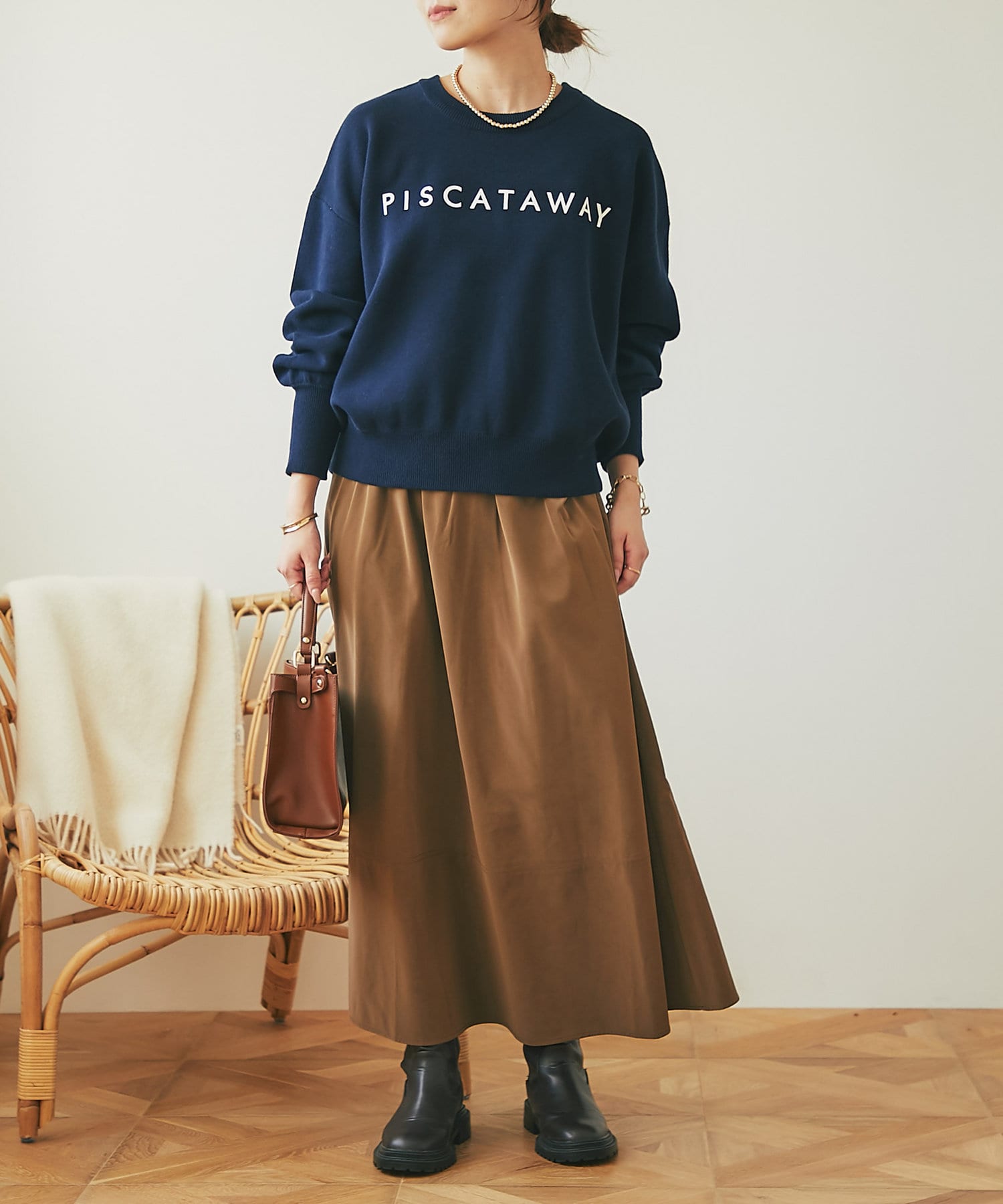 un dix cors(アンディコール) 《リラクシーに着られる》PISCATAWAYロゴニット