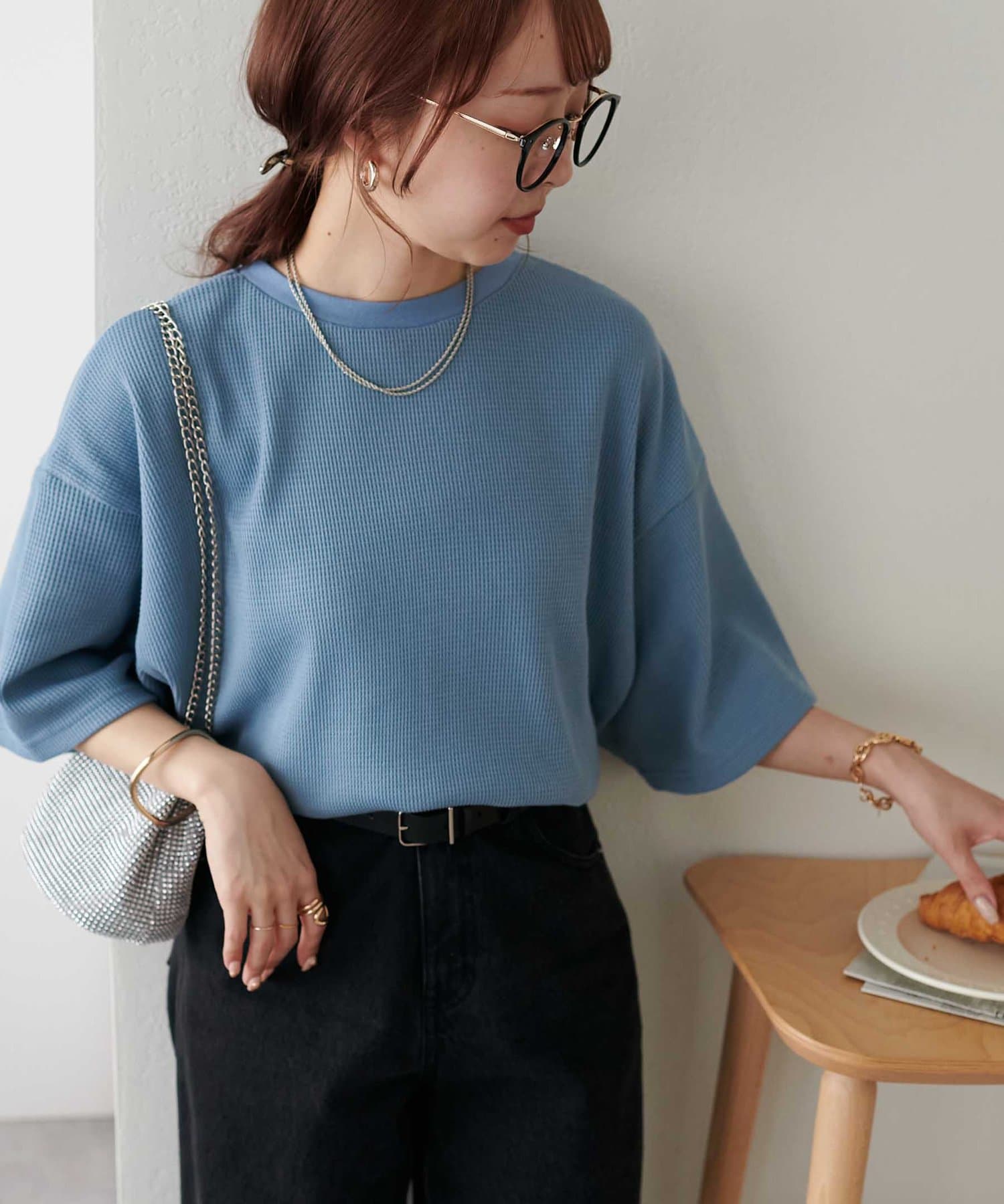 ストレスフリーな着心地◎/24色展開】ワッフル半袖Tシャツ《WEB限定