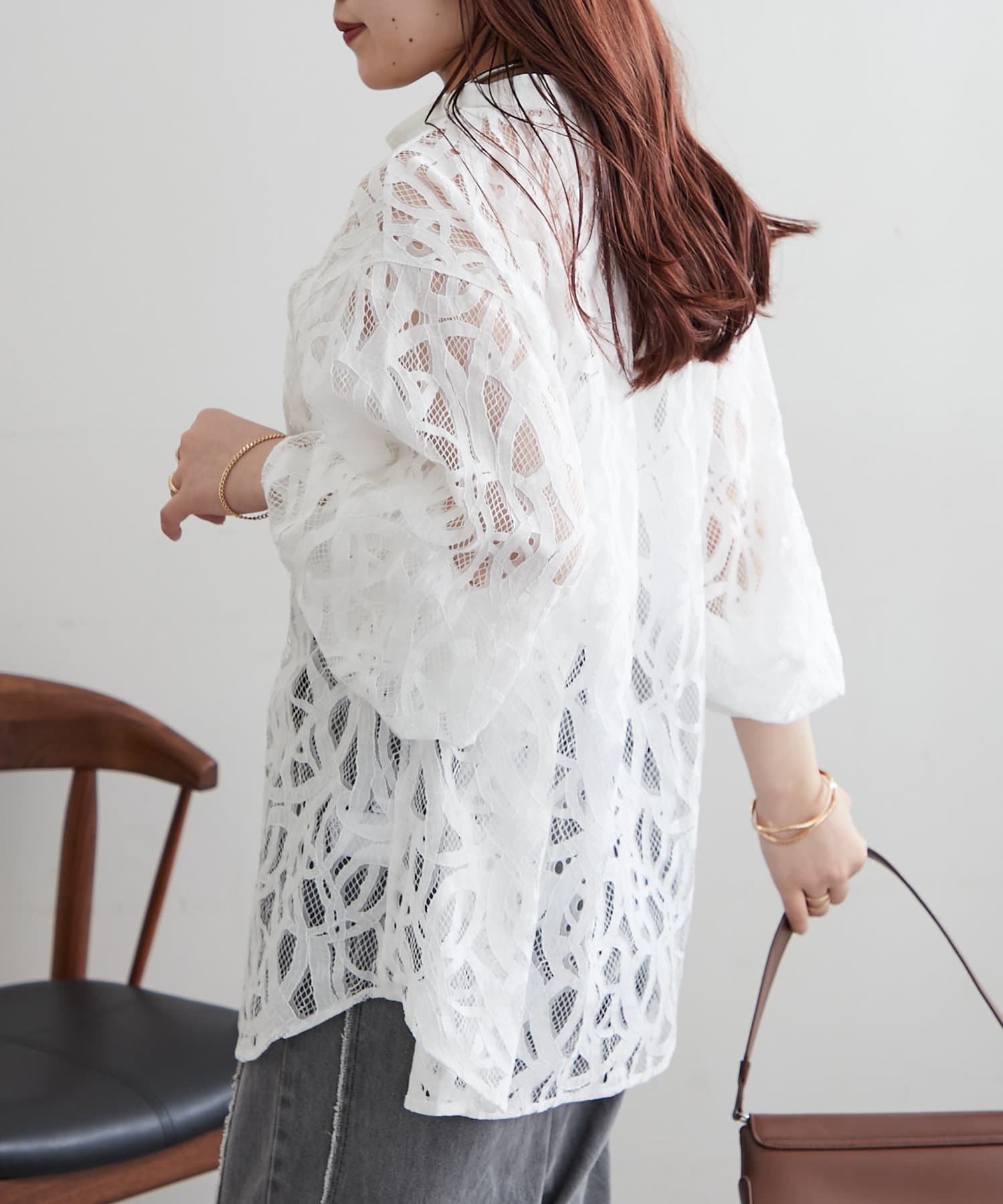 WEB限定】レースバンドカラーシャツ | Remind me and forever