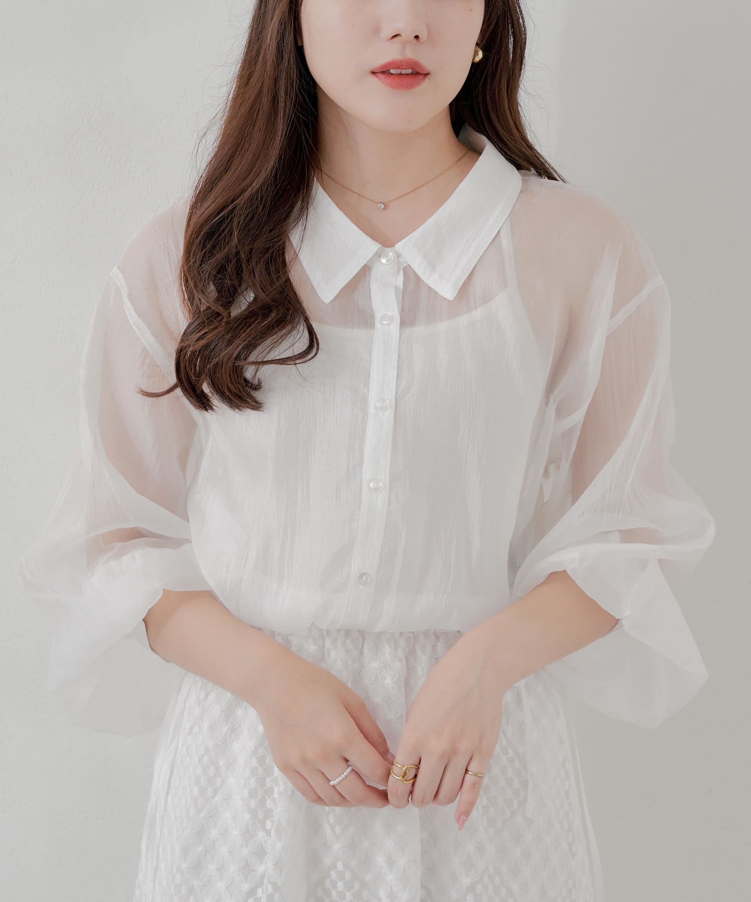 Remind me and forever(リマインドミーアンドフォーエバー) 後ろリボンシアーシャツ