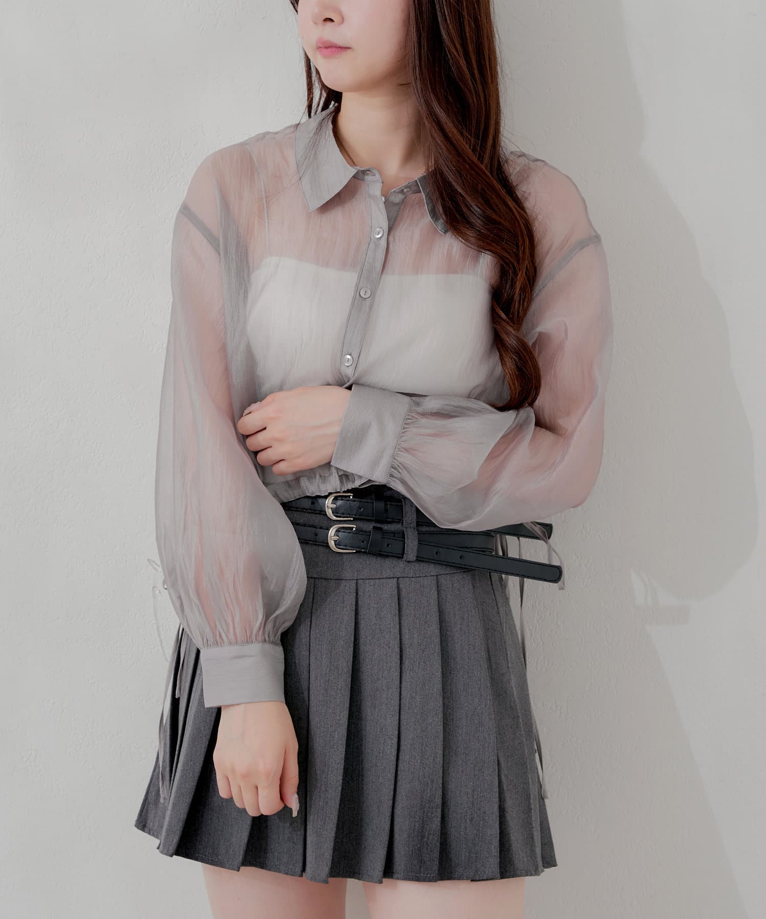 Remind me and forever(リマインドミーアンドフォーエバー) 後ろリボンシアーシャツ