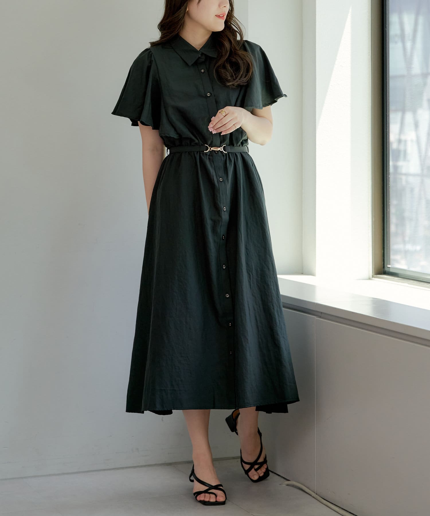 こはるの洋服 dress&drawers みずたま／完全未開封・外箱あり 袖フレアベルト付ワンピース | Remind me and forever(リマインドミー