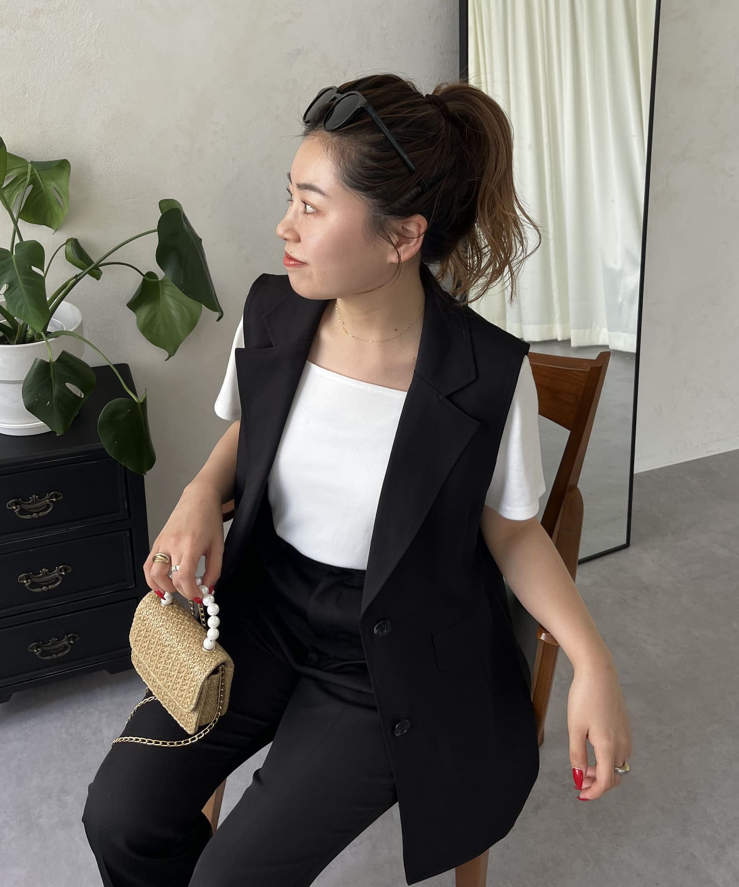 MOMO COLLECTION】スクエアネックTシャツ | prose verse(プロズ