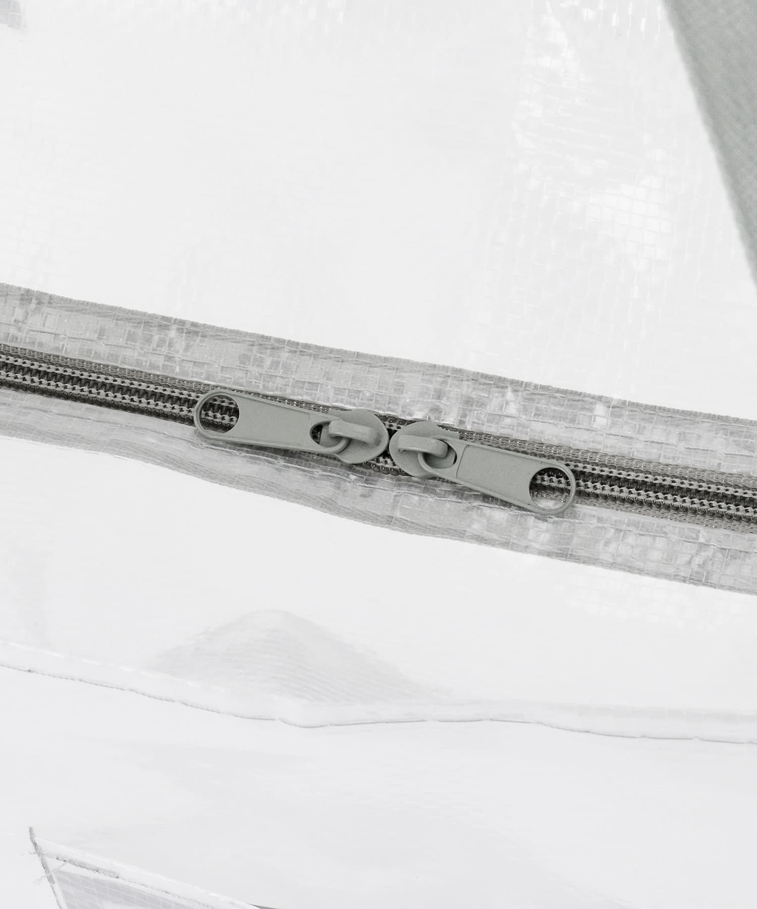 3COINS(スリーコインズ) クリアボックスバッグ：L／クリア収納シリーズ