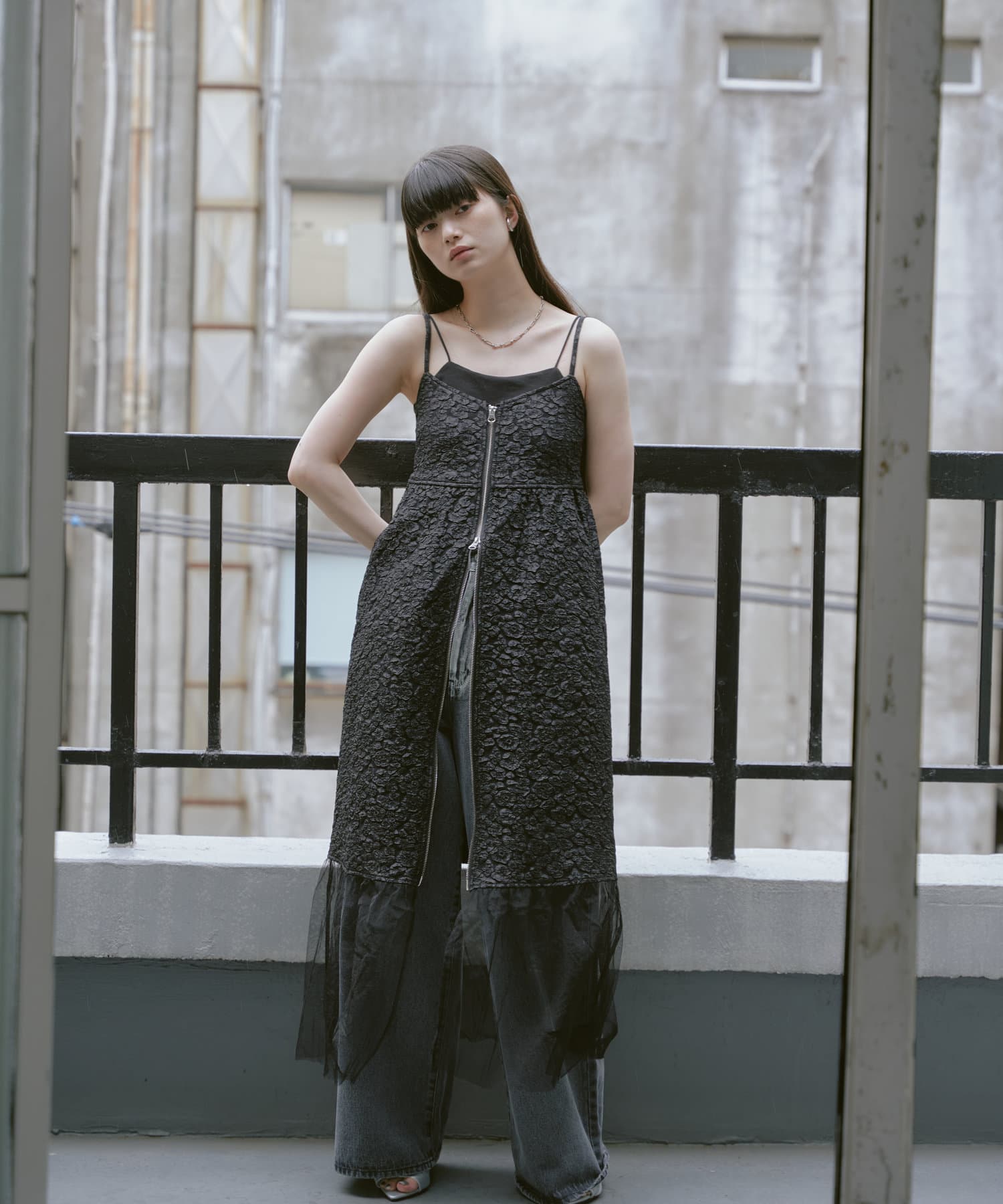 RAY CASSIN】ジャガードジップフレアワンピース | OUTLET(アウトレット