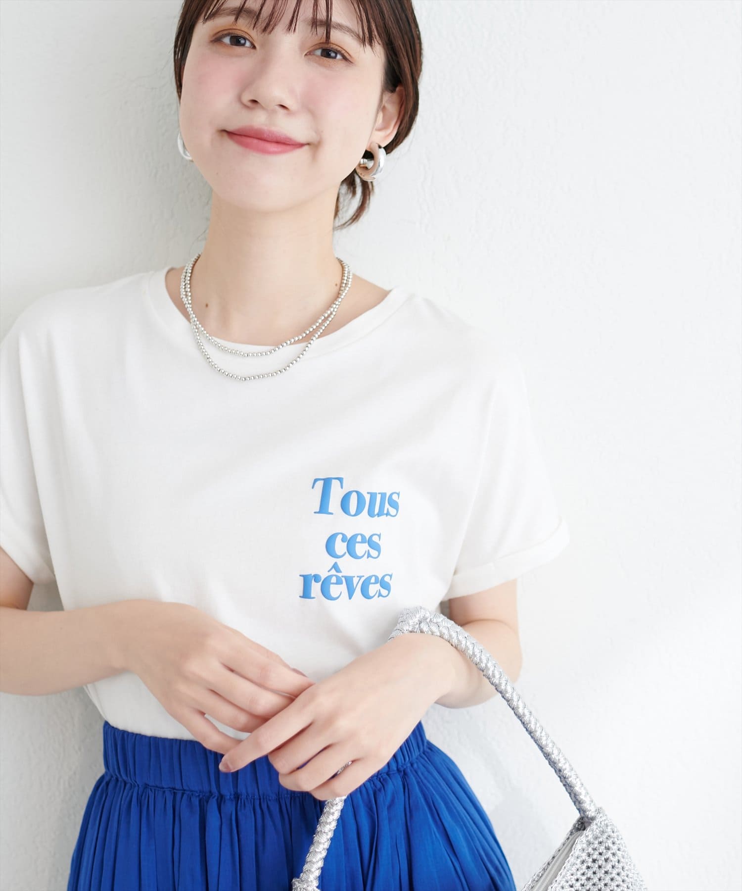 オーガニックコットンフレンチスリーブTシャツ オーガニックコットンフレンチスリーブロゴT | natural couture