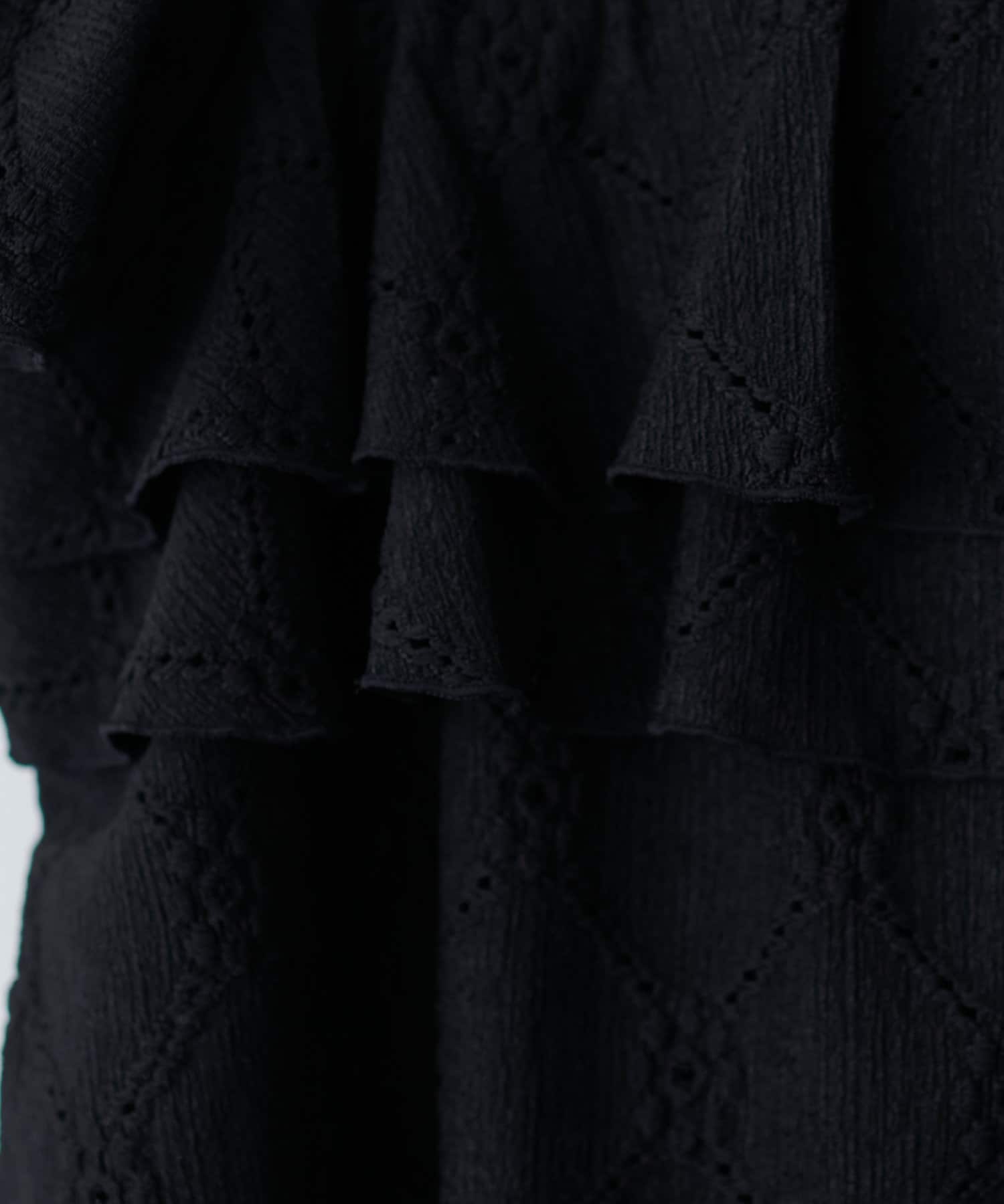 natural couture(ナチュラルクチュール) 【WEB限定】アイレットカットレースクロスオフショルプルオーバー