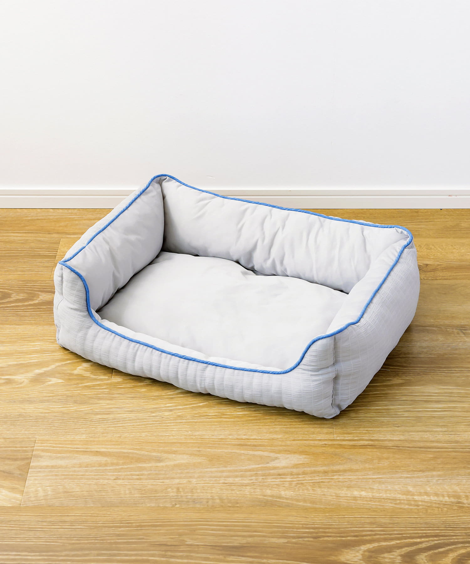 リボン デニム風 一体型カートクッション カートカバー ペットベッド