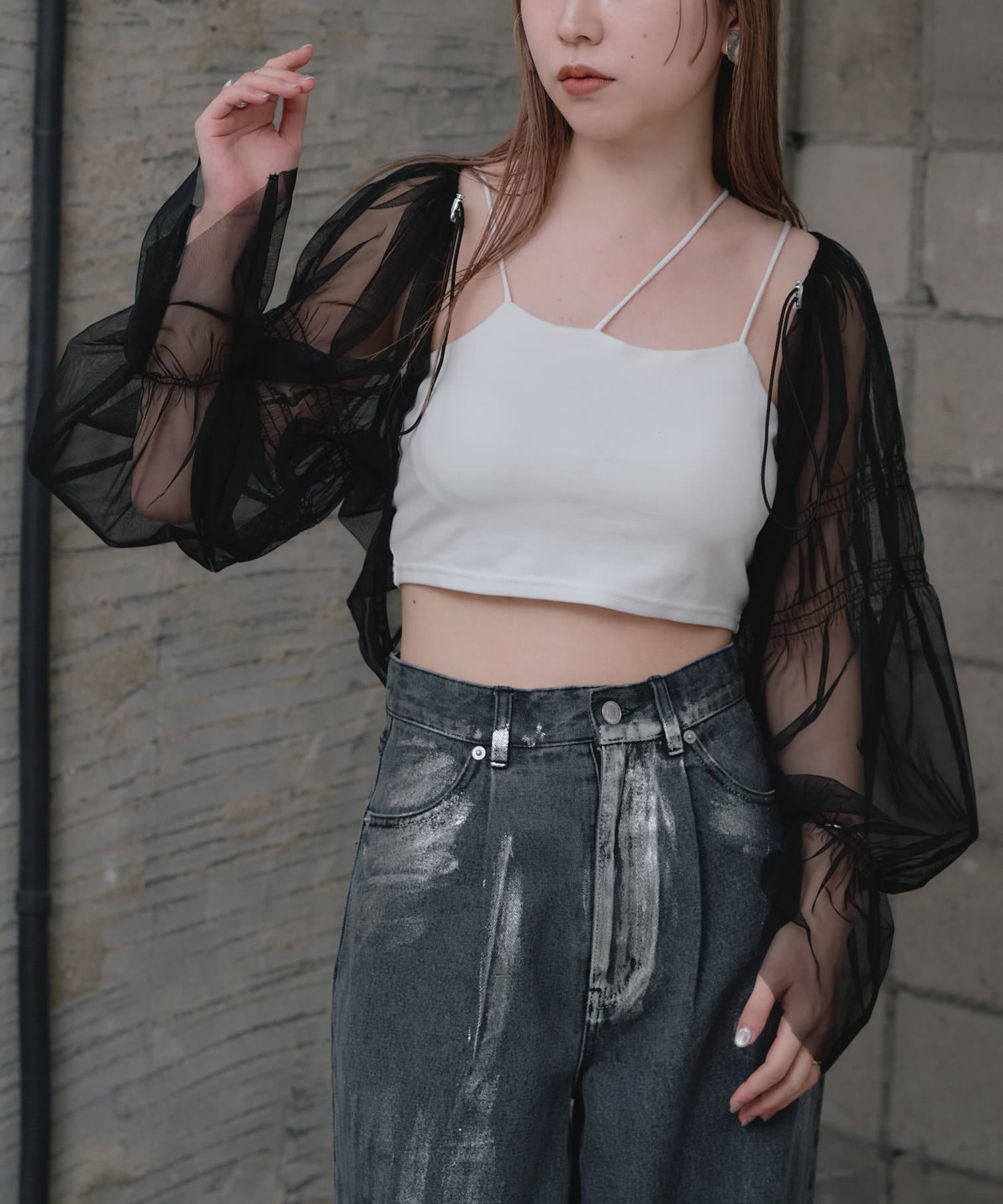 OUTLET(アウトレット) 【RAY CASSIN】ショート丈アシメキャミ