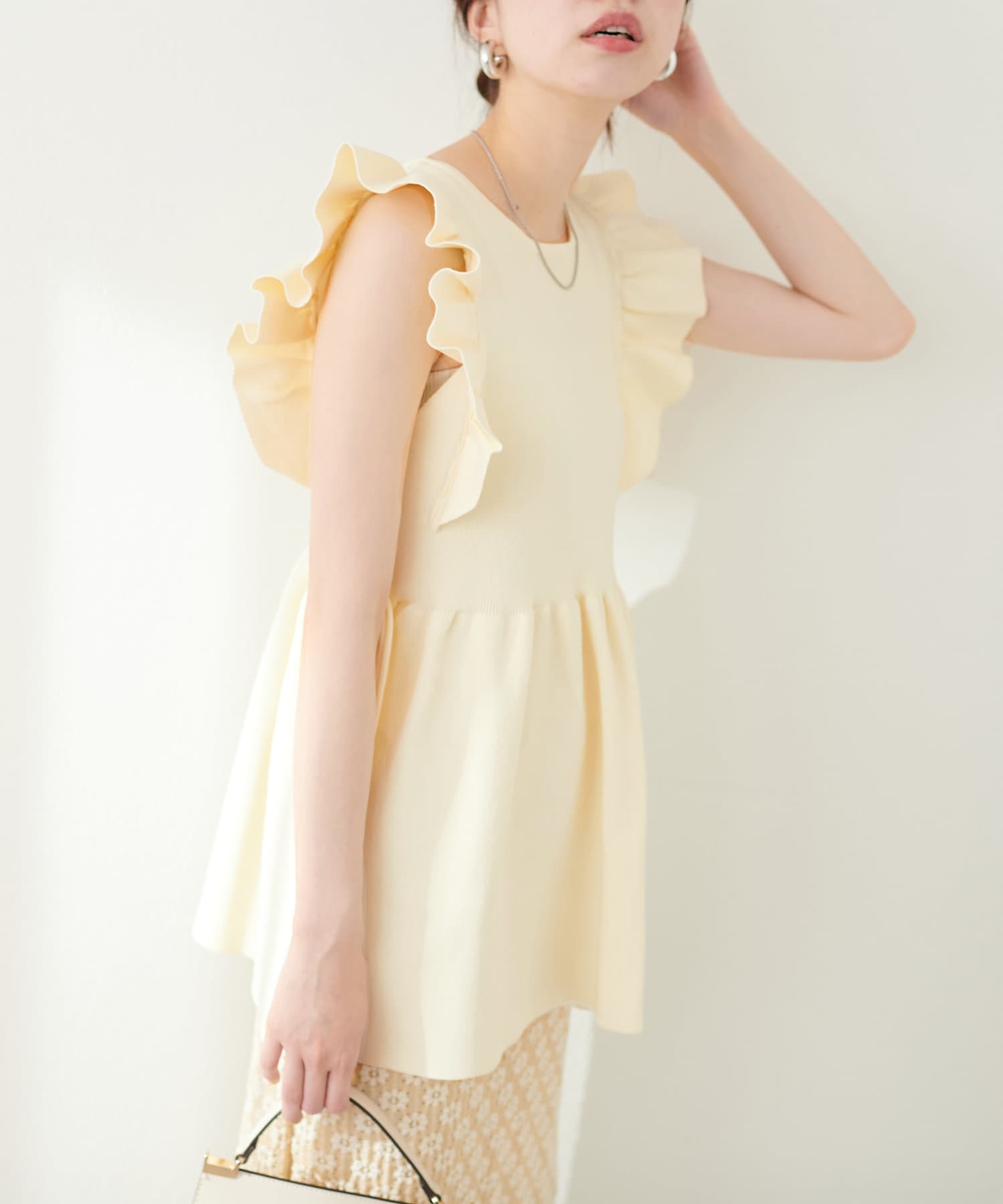 beautiful people - SALE  beautiful people ペプラム袖フリルニット beautiful people - beautiful people ペプラムモヘヤ袖フリル