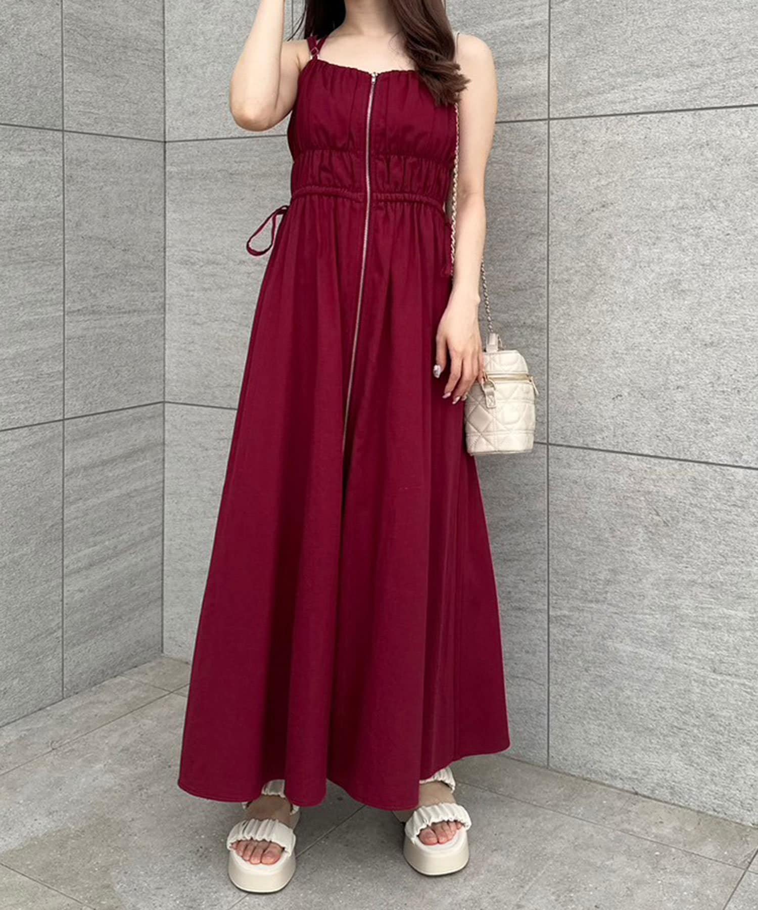 OLIVE des OLIVE(オリーブ デ オリーブ) フロントジップキャミワンピース