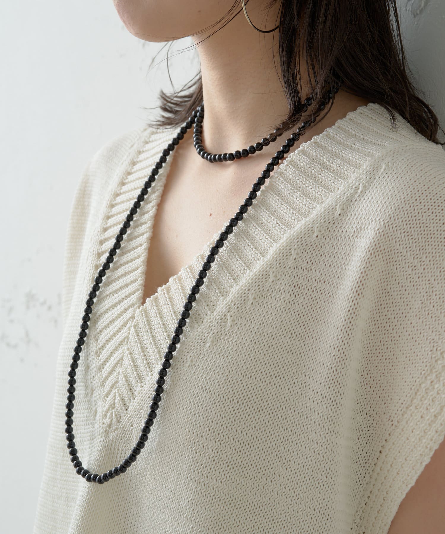 ブラック＆ホワイトの魅力が詰まったパールロングネックレス　1点物 ロングパールネックレス（真珠ロング） | Pearl for Life -真珠