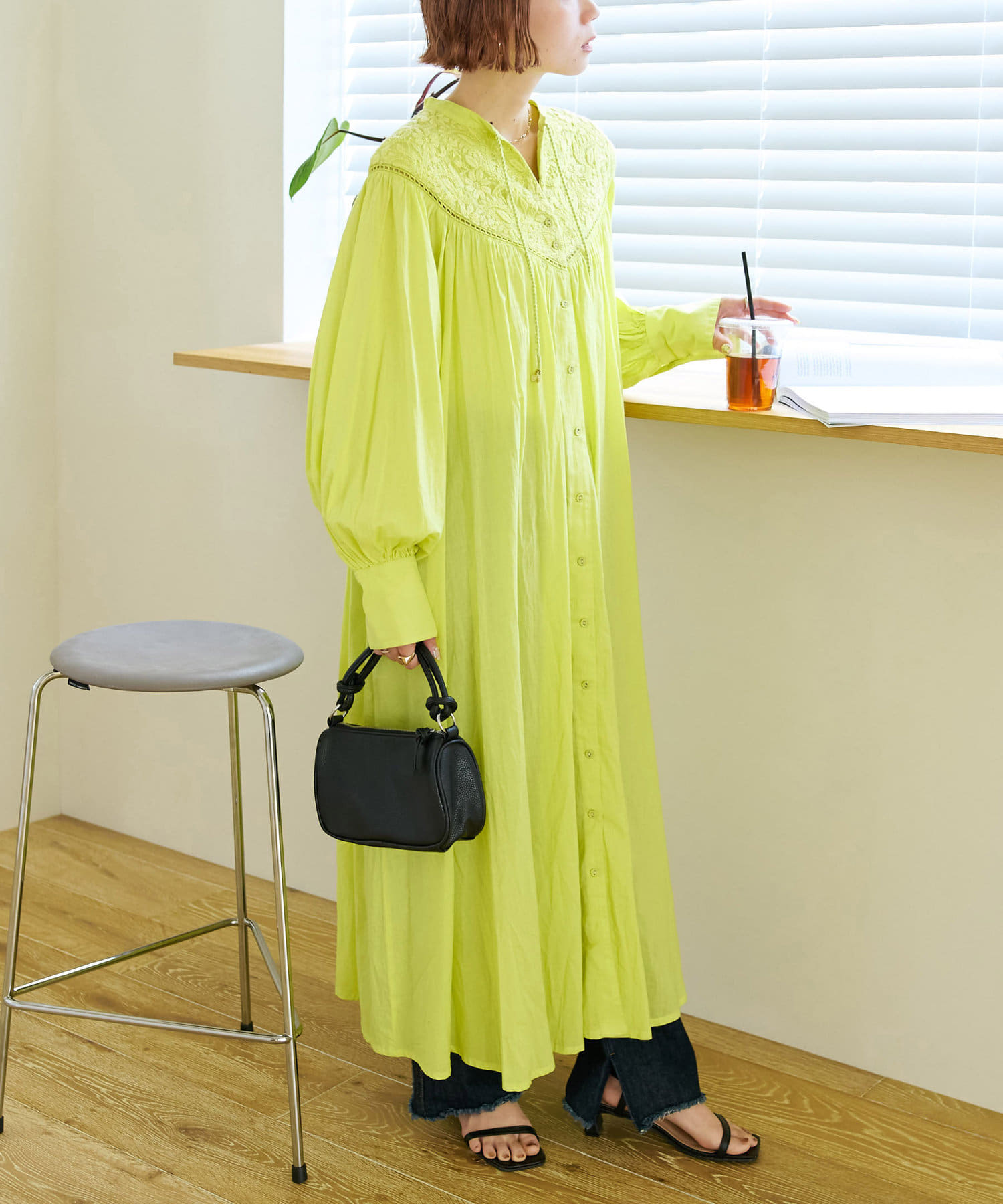 Discoat】レース切替前開きワンピース | OUTLET(アウトレット