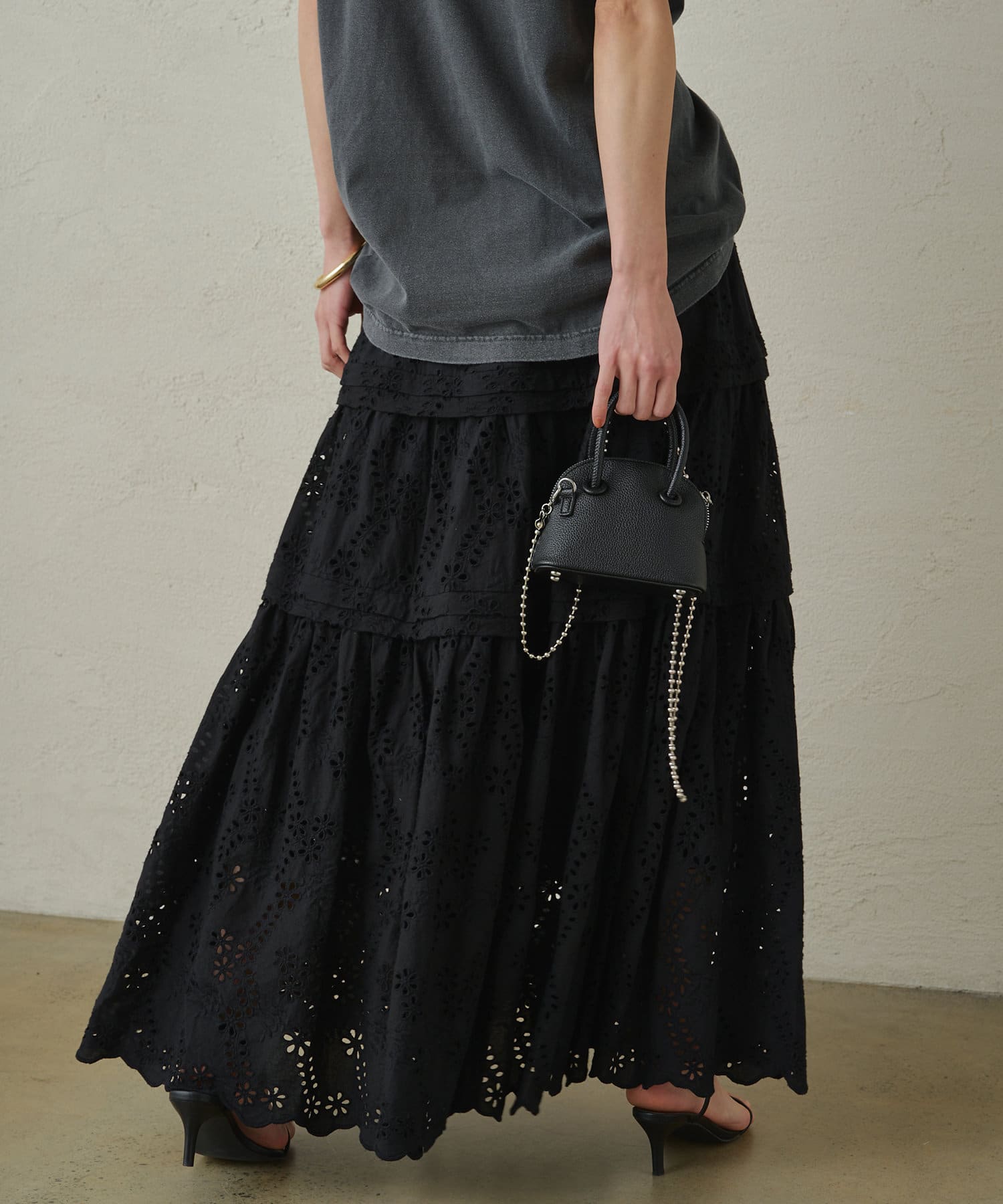 OUTLET(アウトレット) 【Loungedress】レーススカート