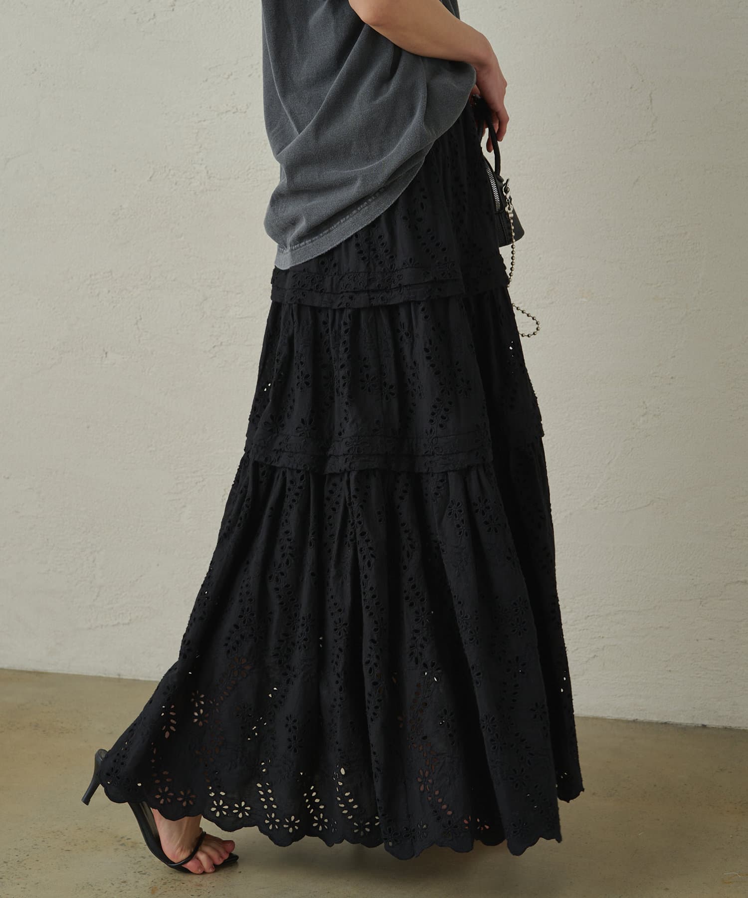 OUTLET(アウトレット) 【Loungedress】レーススカート