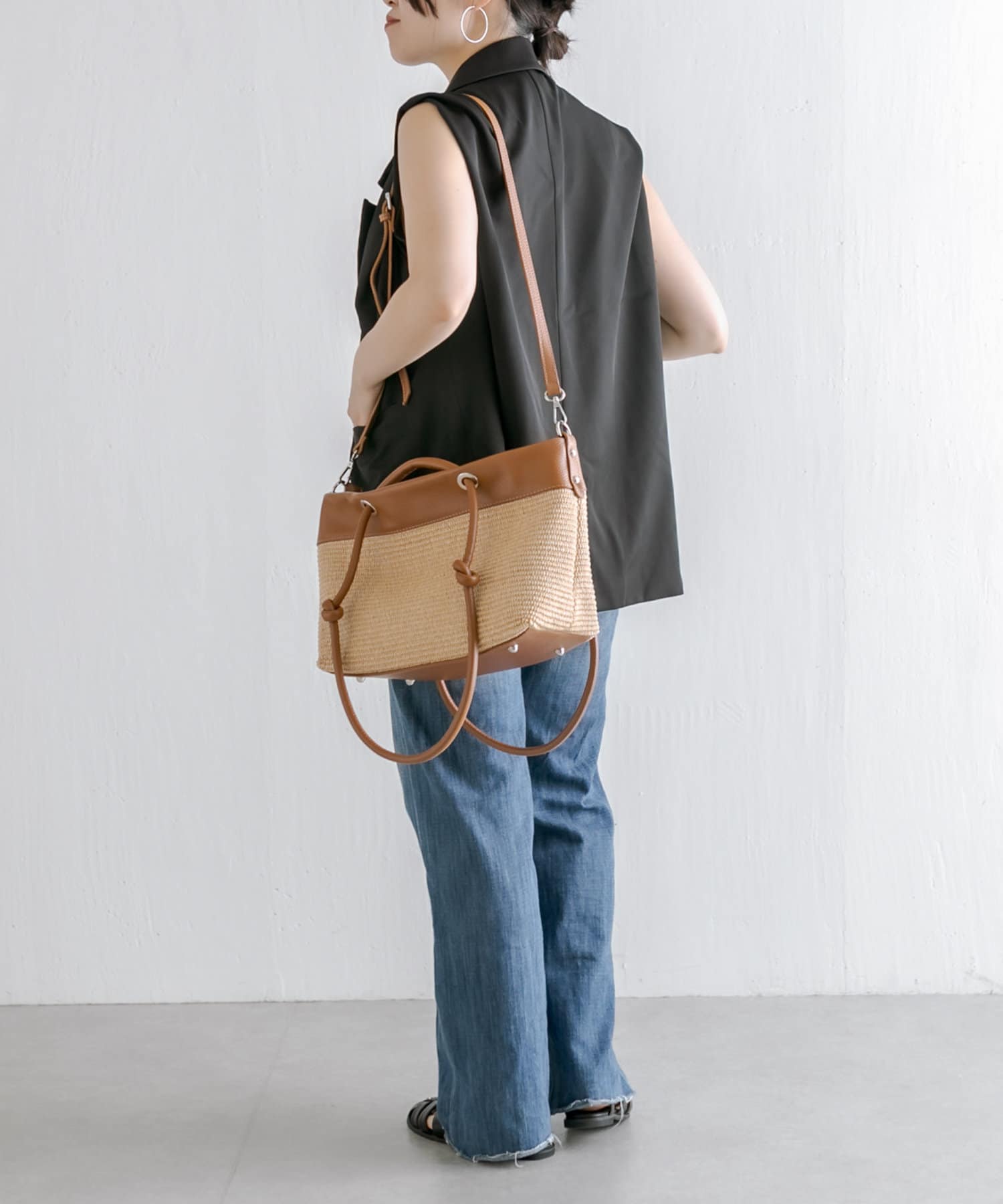 ear PAPILLONNER(イア パピヨネ) 【LISA DEI(リサデイ)】2handle tote Raffia/２ハンドルラフィアトート＆ショルダーバッグ