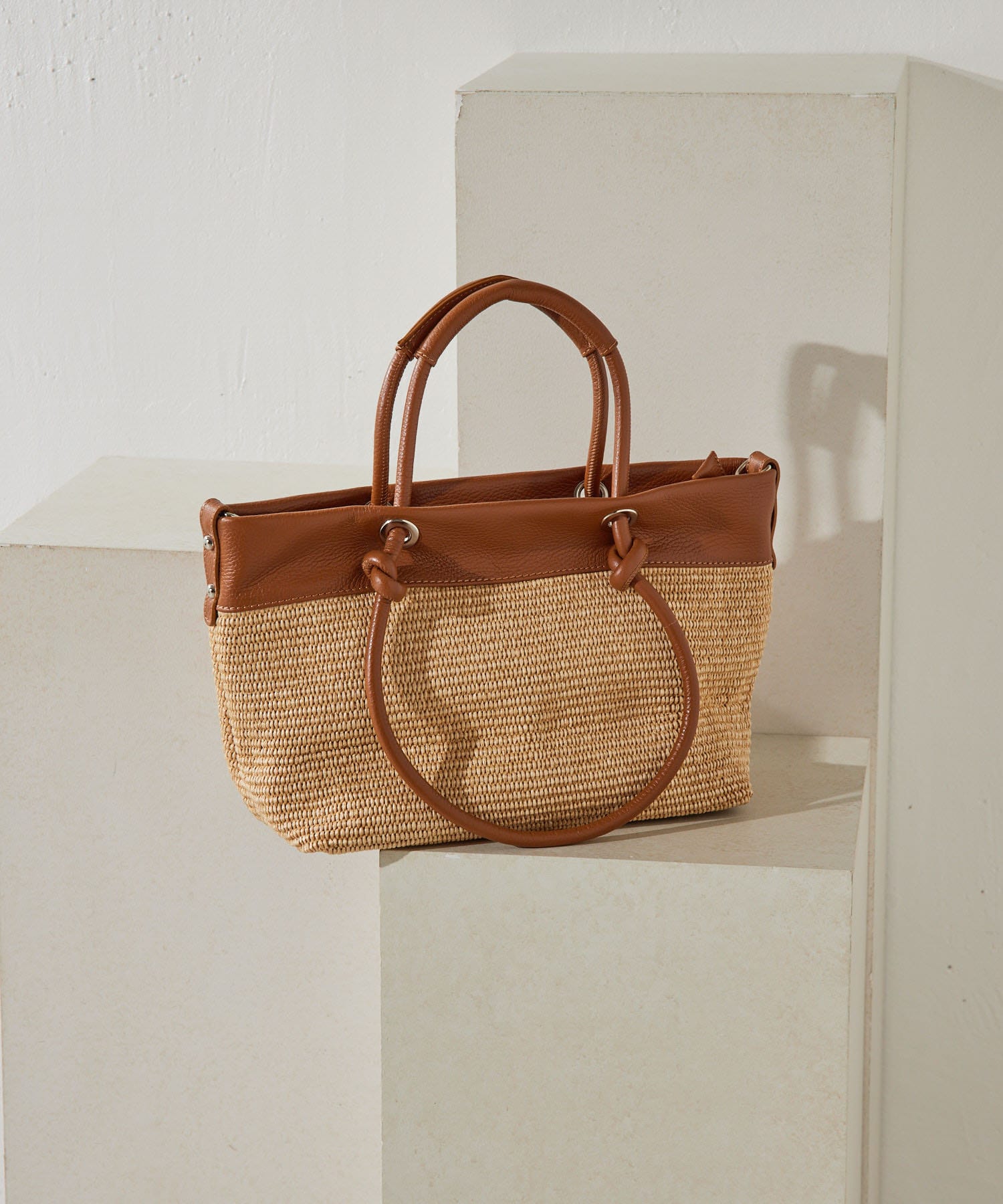 ear PAPILLONNER(イア パピヨネ) 【LISA DEI(リサデイ)】2handle tote Raffia/２ハンドルラフィアトート＆ショルダーバッグ