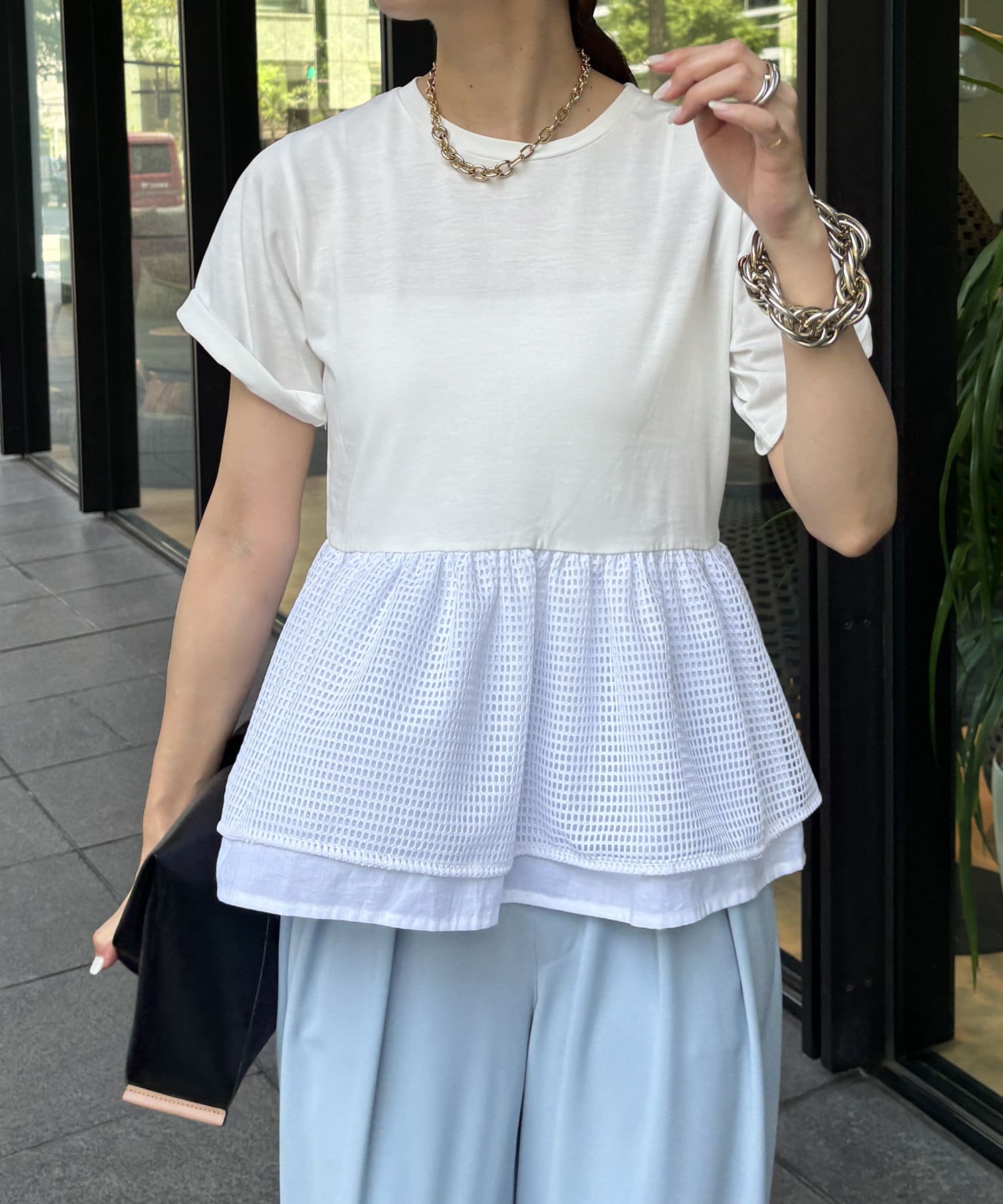 今期 メッシュ切替トップス♡ tシャツ メッシュ切り替えトップス レディース : ZOZOTOWN Yahoo!店