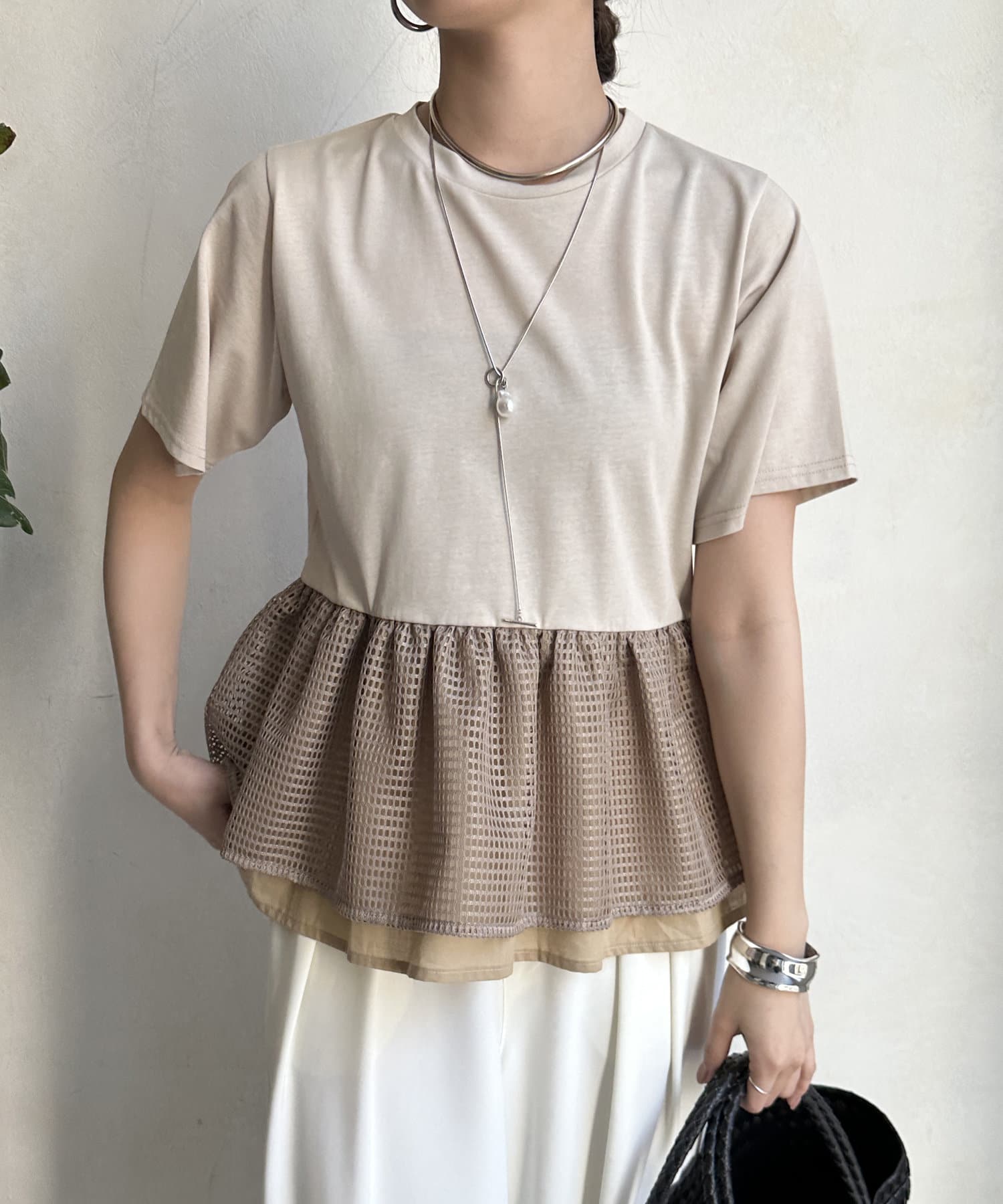 今期 メッシュ切替トップス♡ WEB限定】裾メッシュ切替トップス | DOUDOU(ドゥドゥ)レディース | PAL