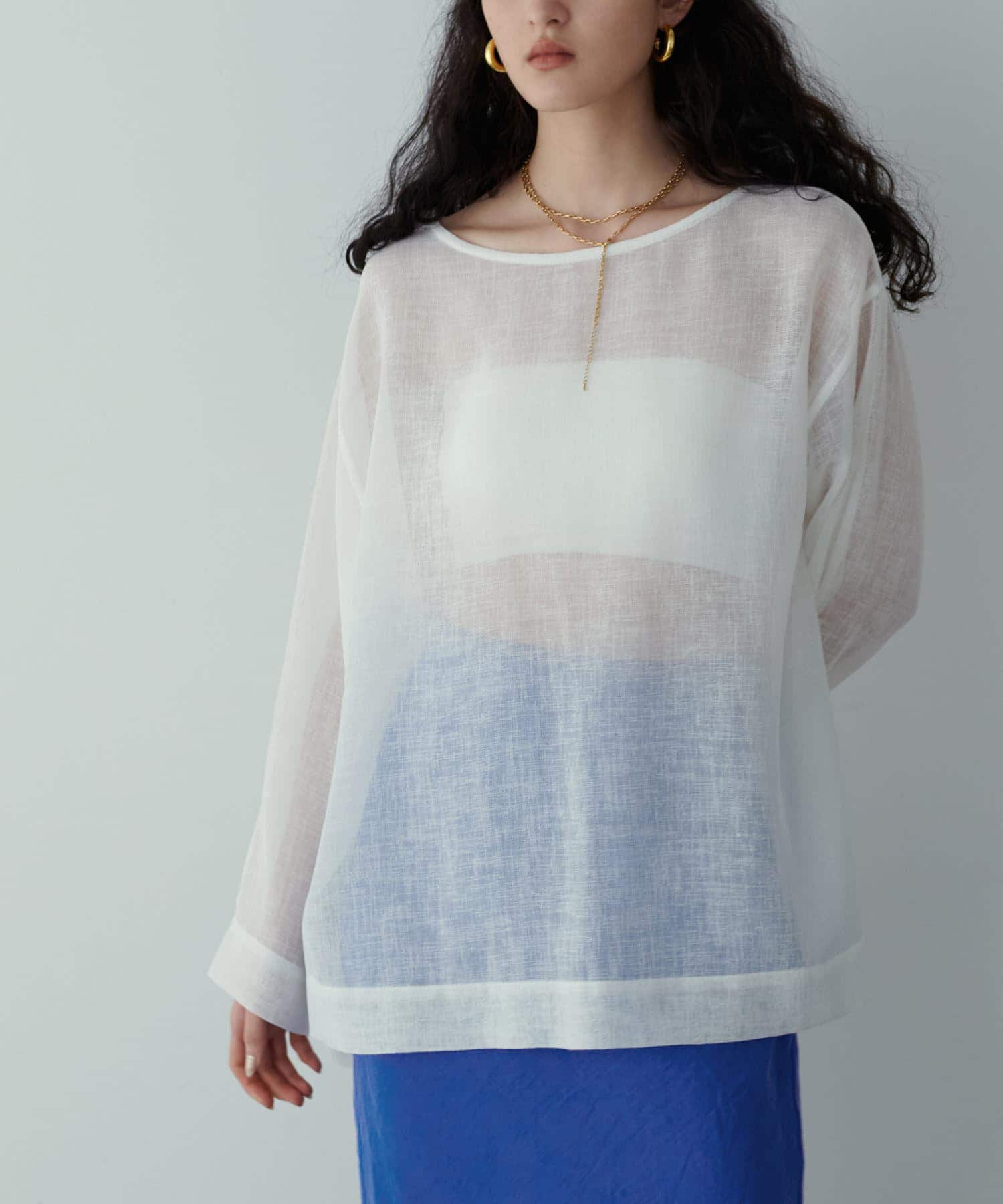 LARUTA】シアー麻タッチスリット付プルオーバー | OLIVE des OLIVE  