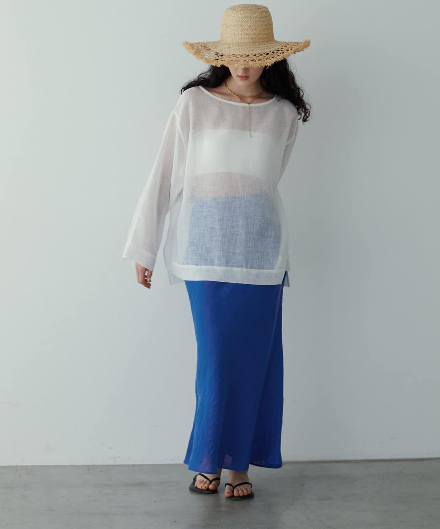 LARUTA】シアー麻タッチスリット付プルオーバー | OLIVE des OLIVE  