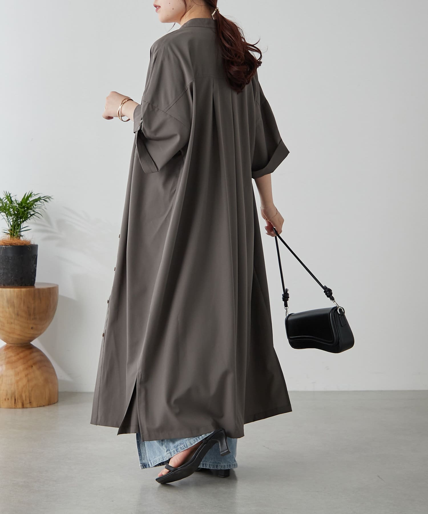 ワンピース nao nao】フレンチスリーブ柄ワンピース | Remind me and forever