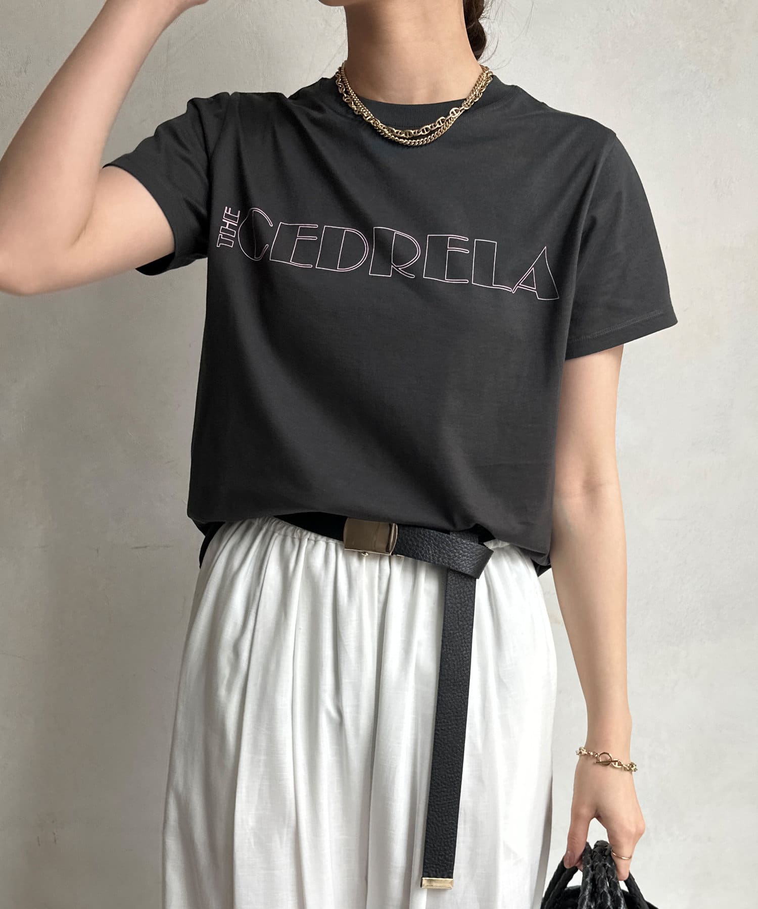 DOUDOU(ドゥドゥ) CEDRELAプリントTEE