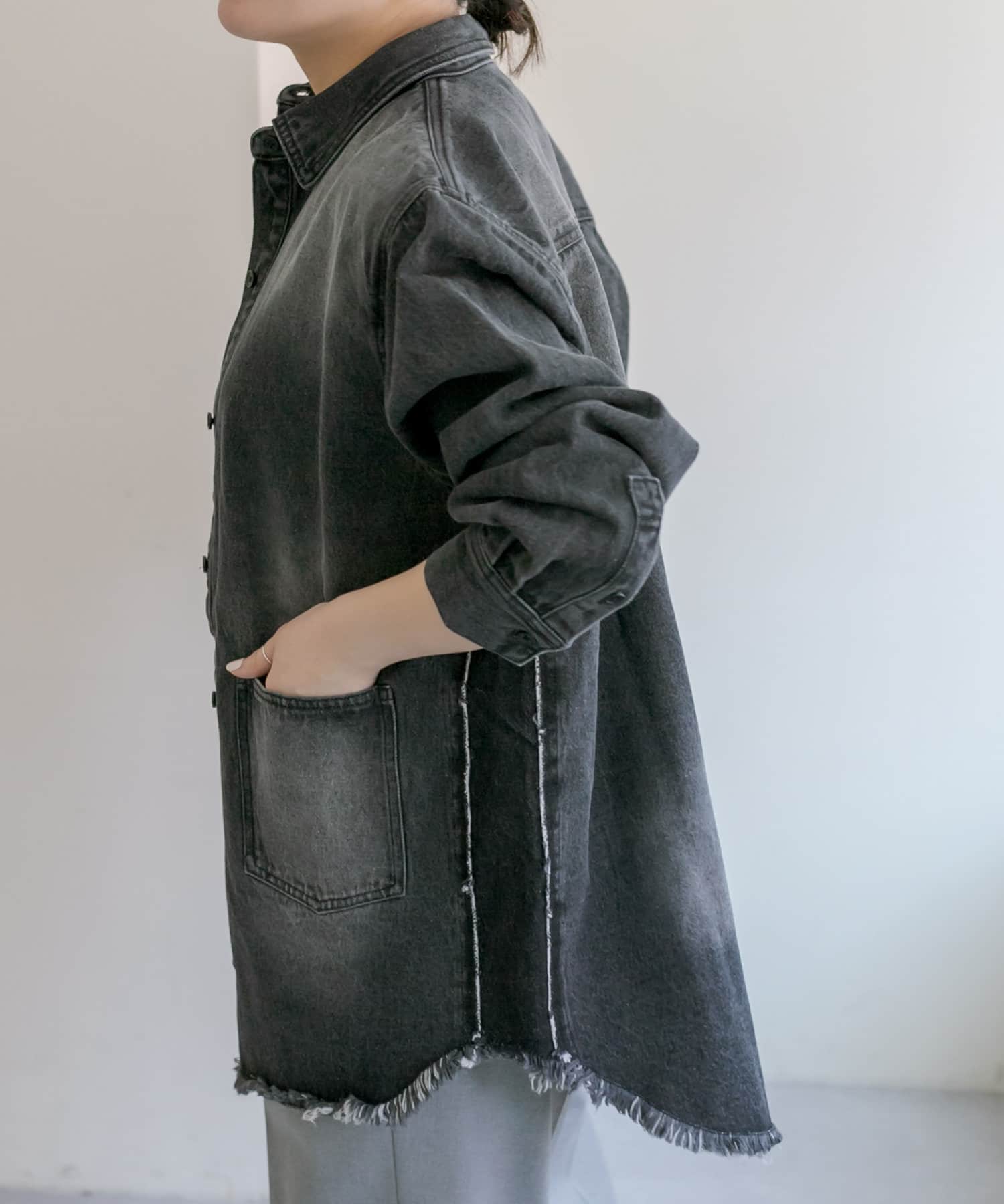 工場直売 ear PAPILLONNER】デニムチュニックシャツ【SUM1 STYLE ジャケット・アウター