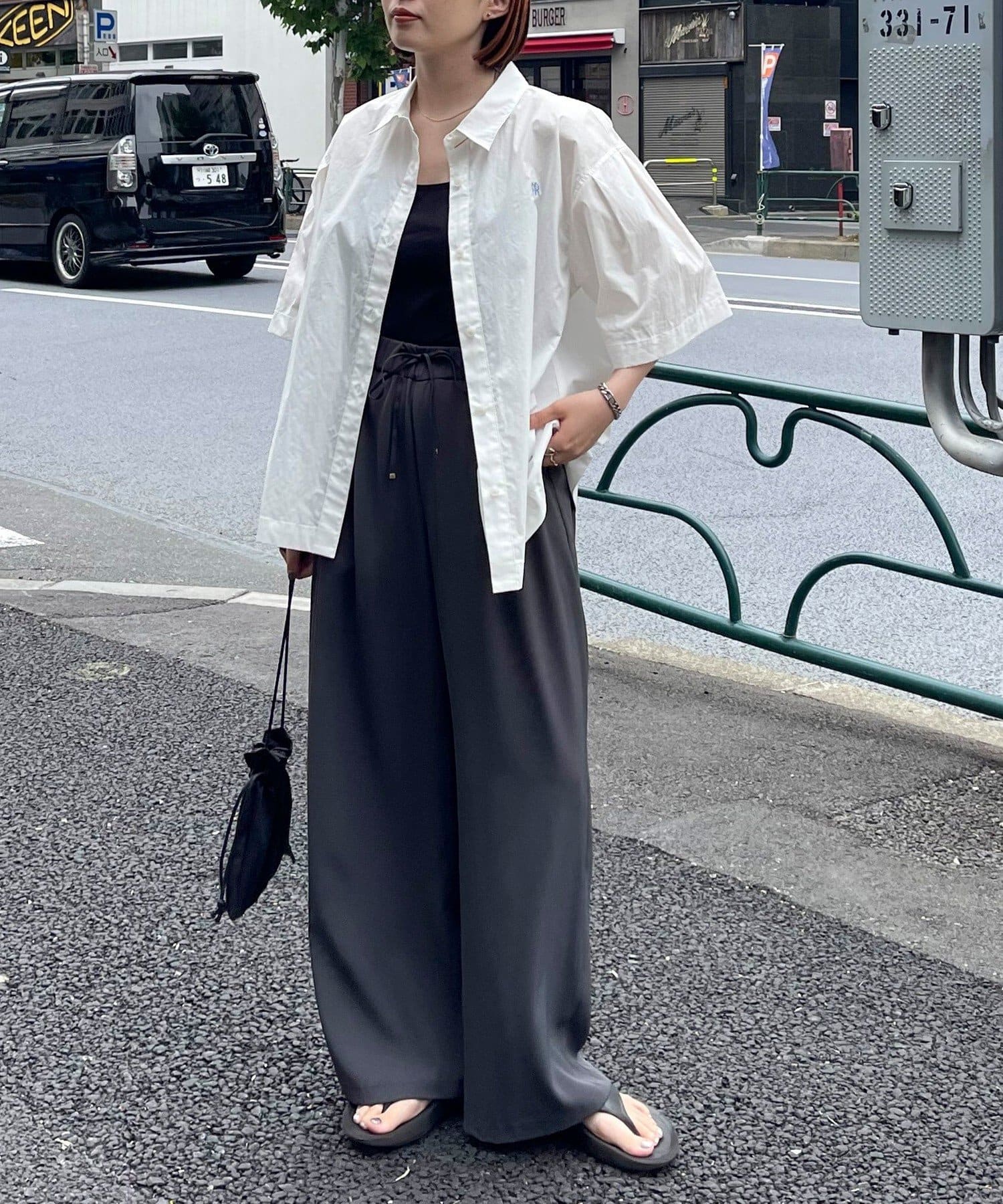 【MARK & LONA】スカル刺繍ハーフスリーブシャツ　フリル marilyn4242-150-5-2.jpg