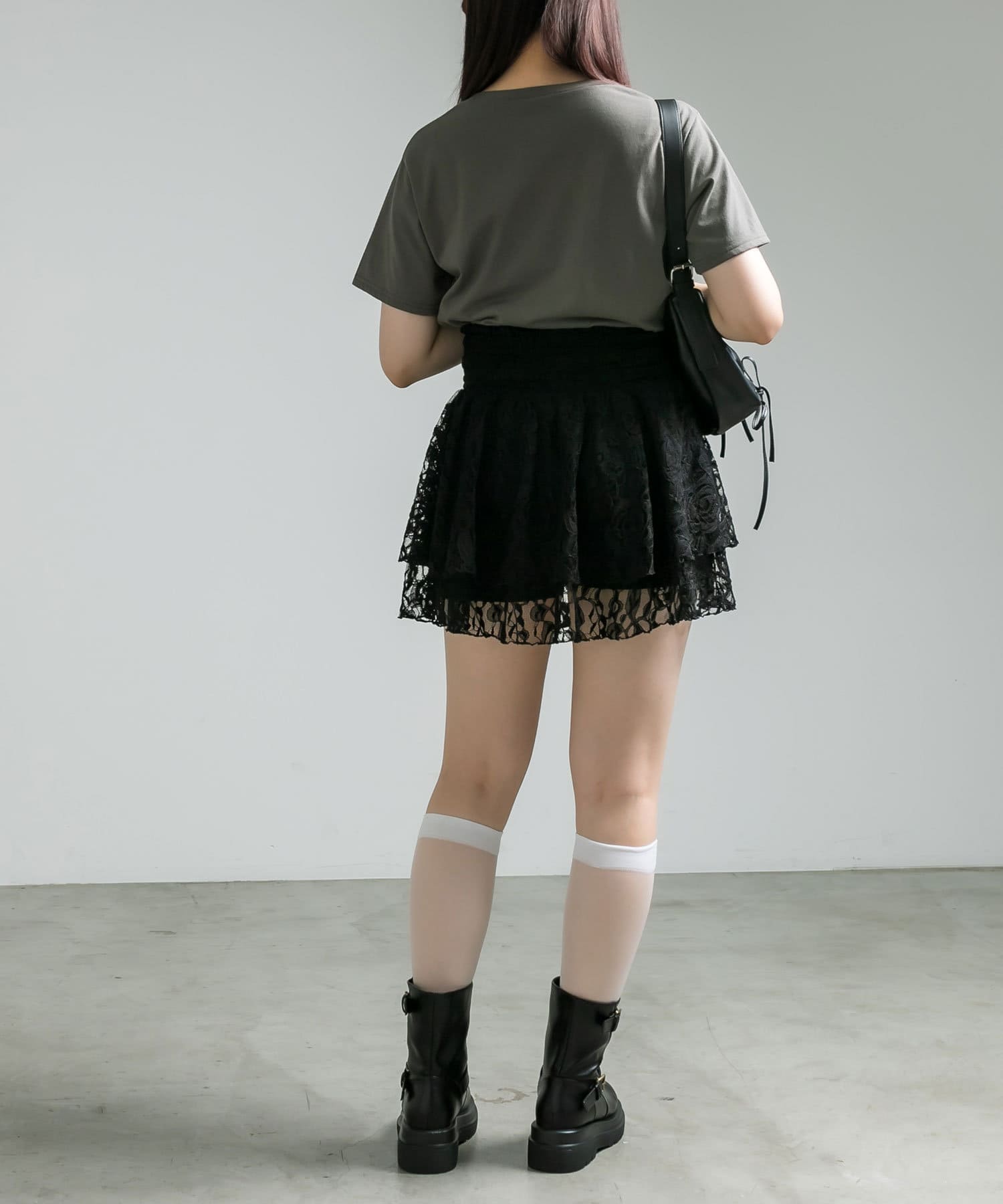 OLIVE des OLIVE(オリーブ デ オリーブ) ローズレースフリルミニスカート