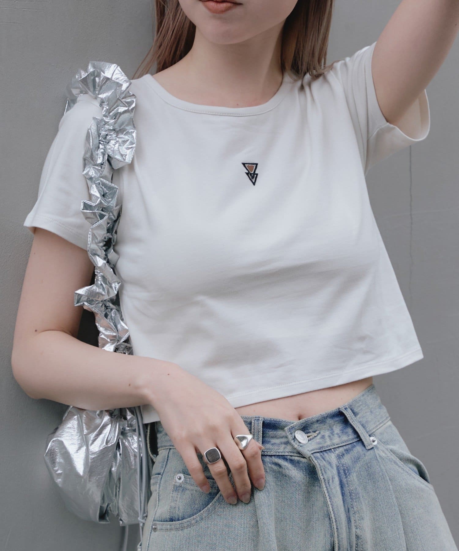 OUTLET(アウトレット) 【RAY CASSIN】刺繍コンパクトTシャツ