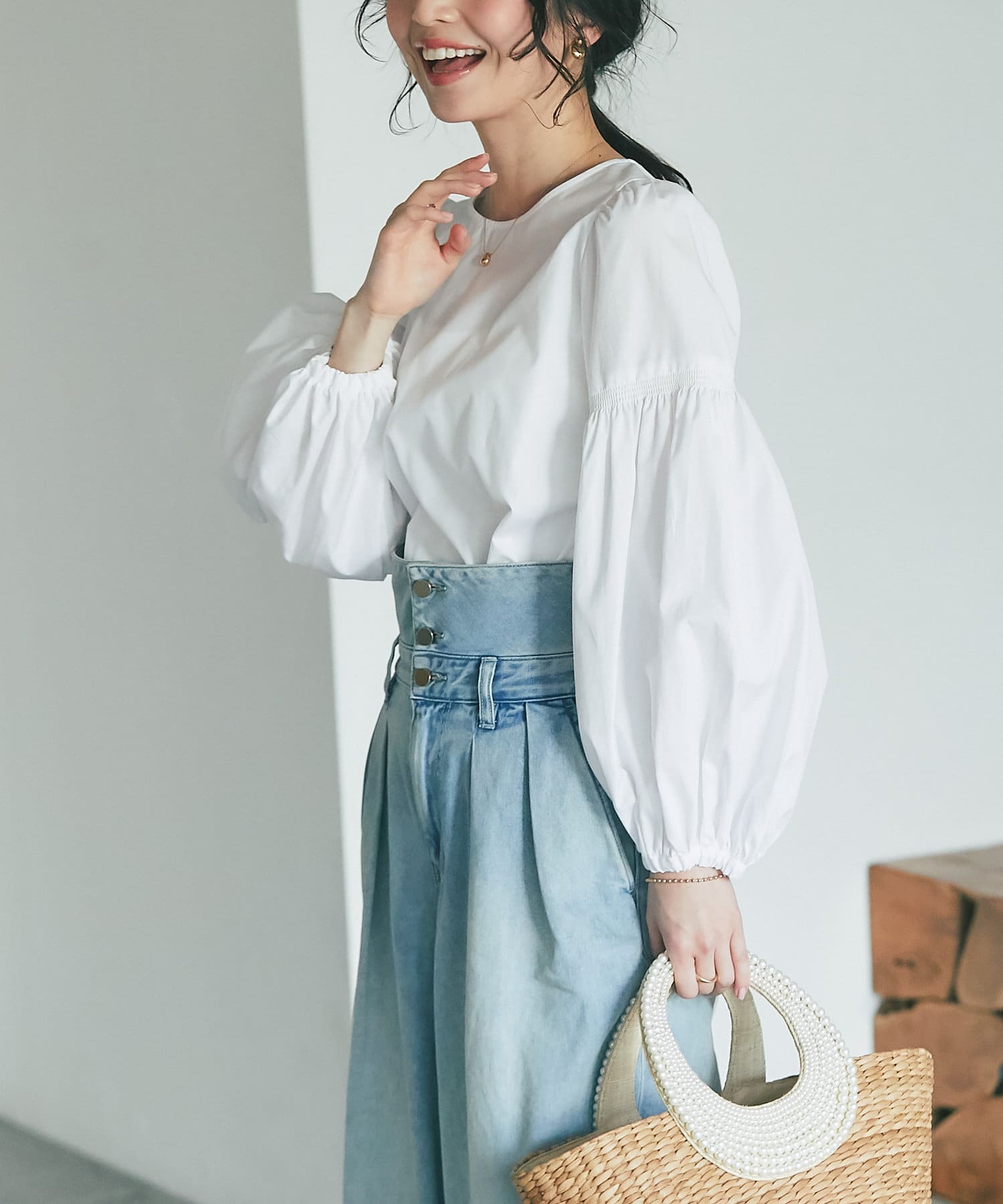 バルーンバティーア シークレット 3枚セット e4 シアーバルーンクロップドブラウス | La boutique BonBon(ラブ