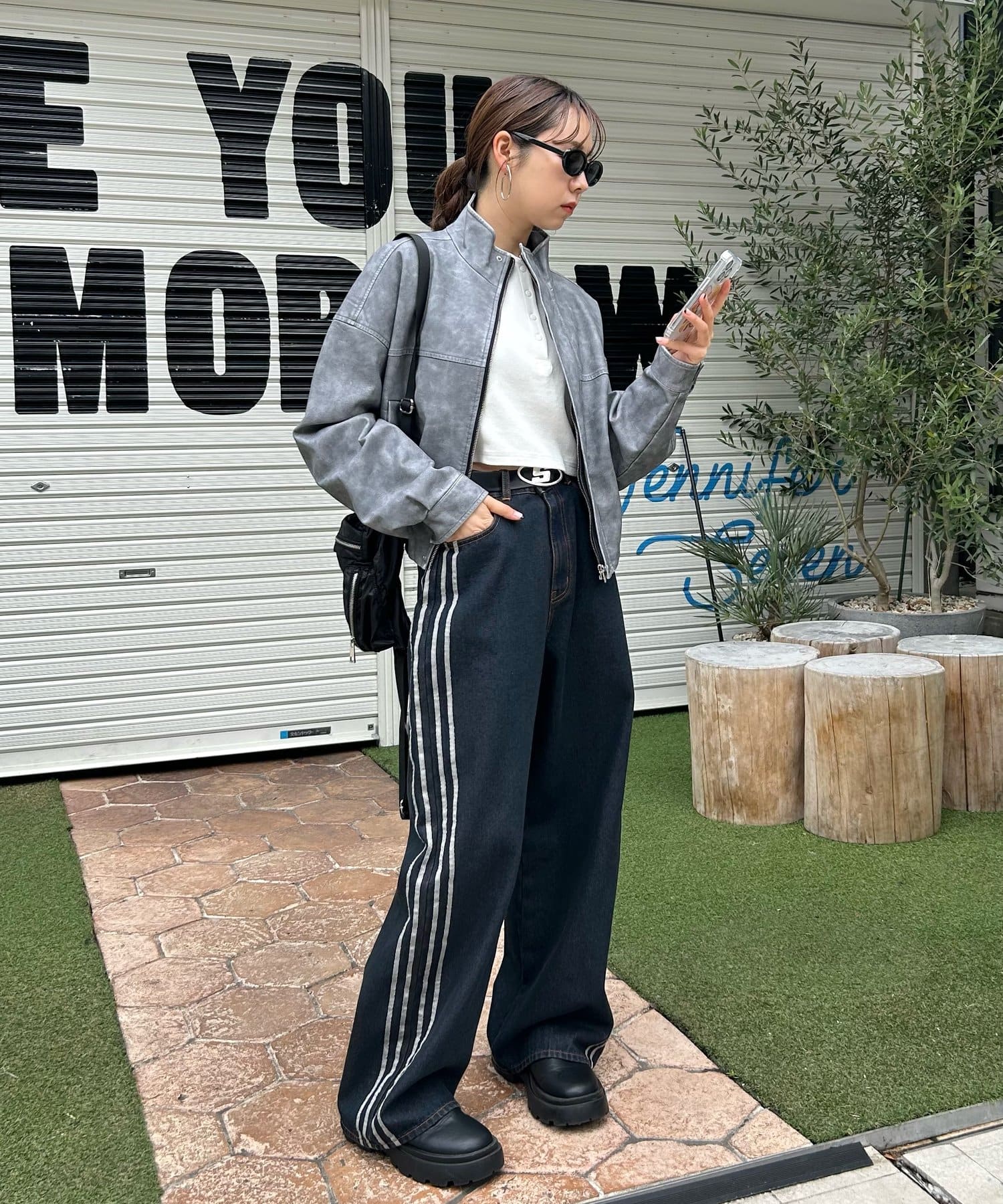 OUTLET(アウトレット) 【WHO'S WHO gallery】ヴィンテージライクレザーブルゾン