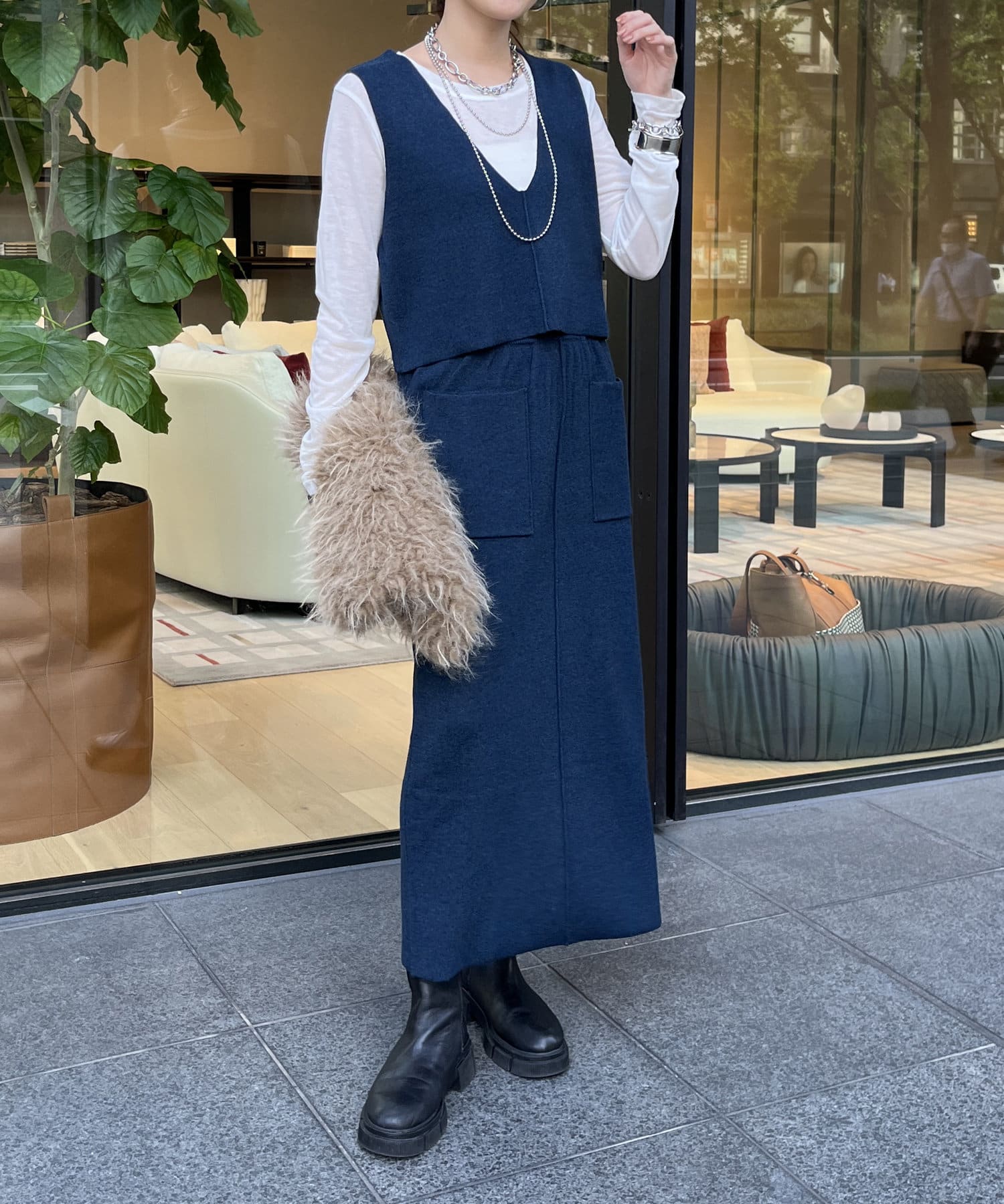 WEB限定】ニットベスト＋スカートセット | DOUDOU(ドゥドゥ